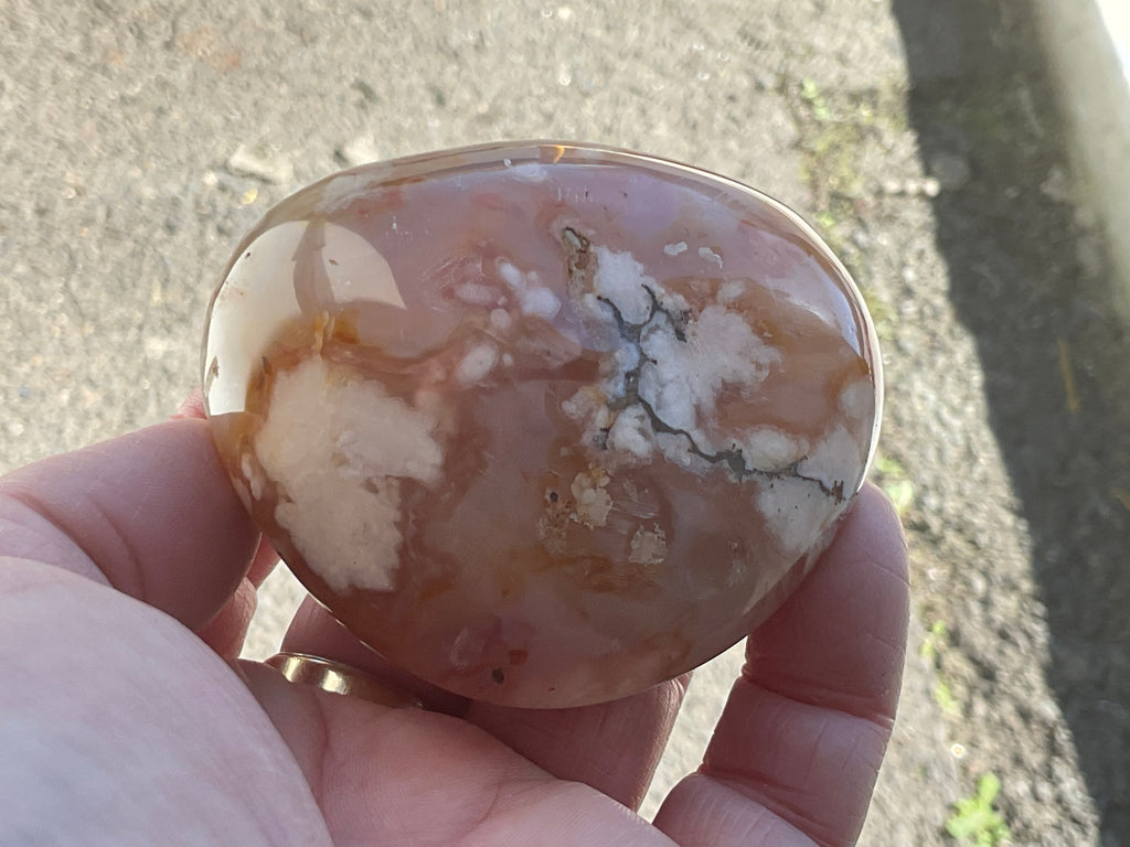 226g Flower Agate Palmstone 13A