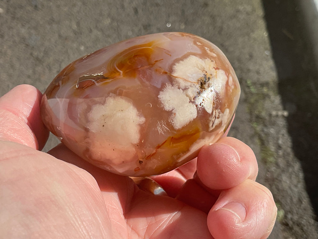 226g Flower Agate Palmstone 13A