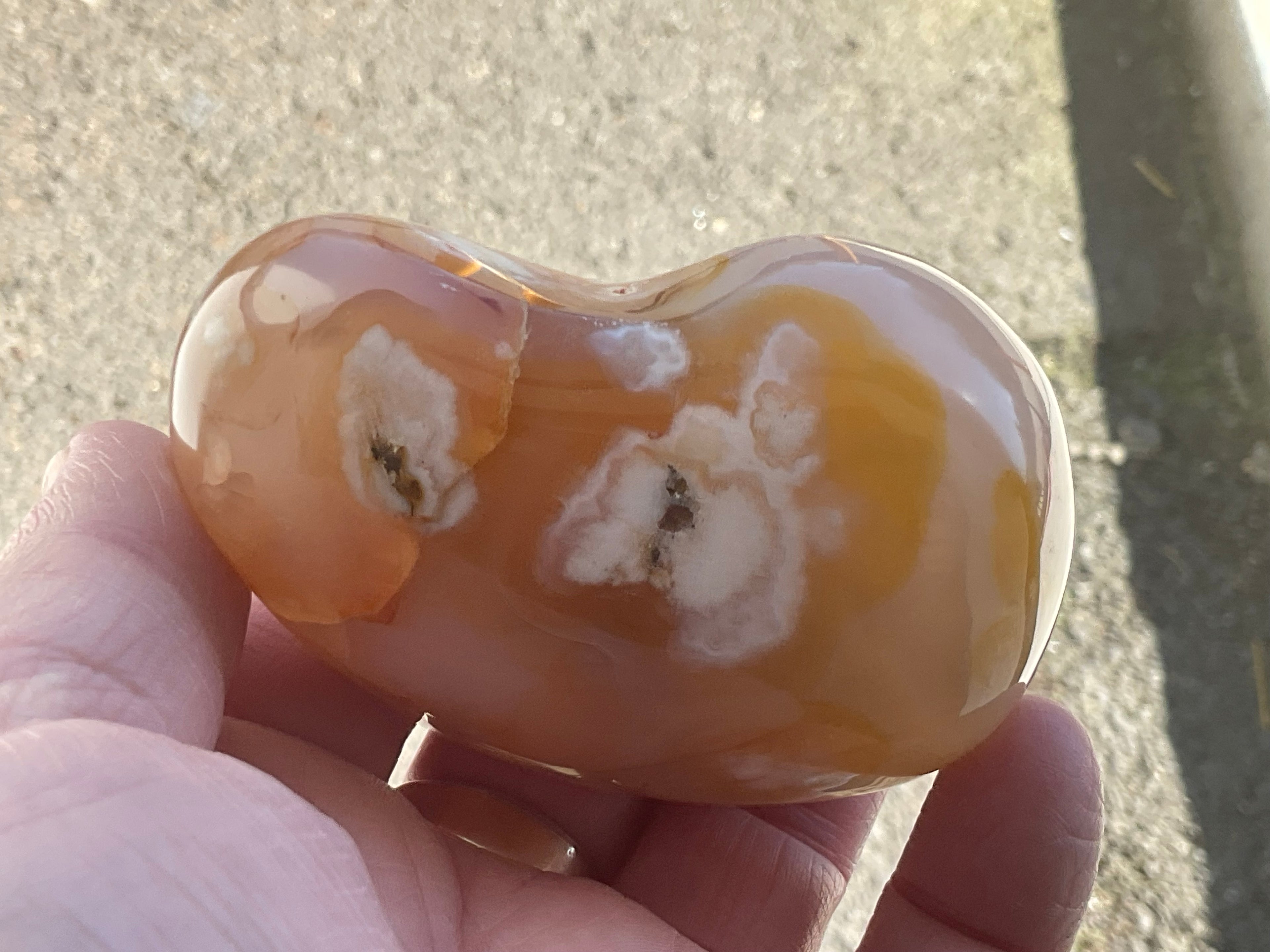 258g Flower Agate Palmstone 13B