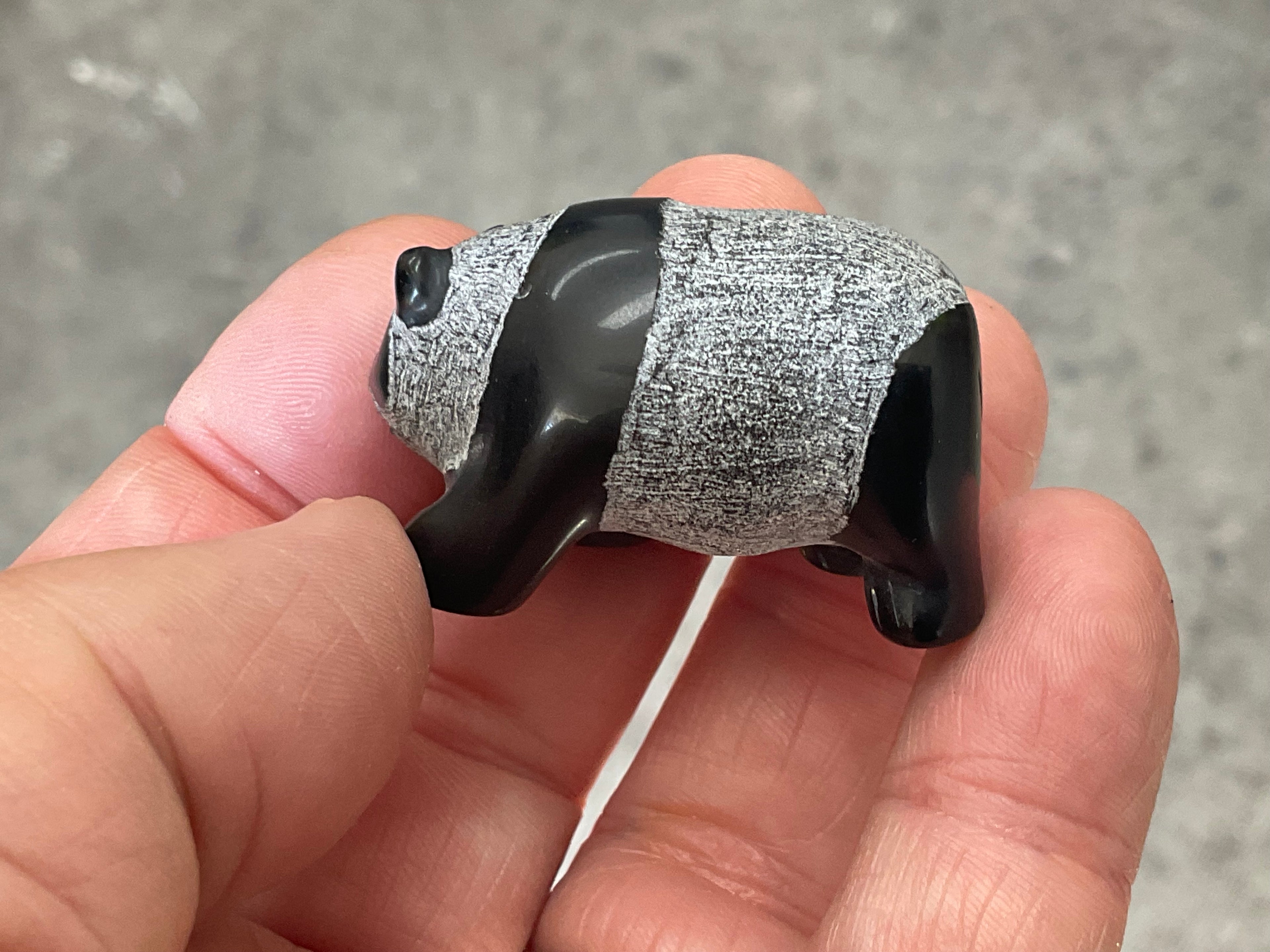 Obsidian Panda Carving