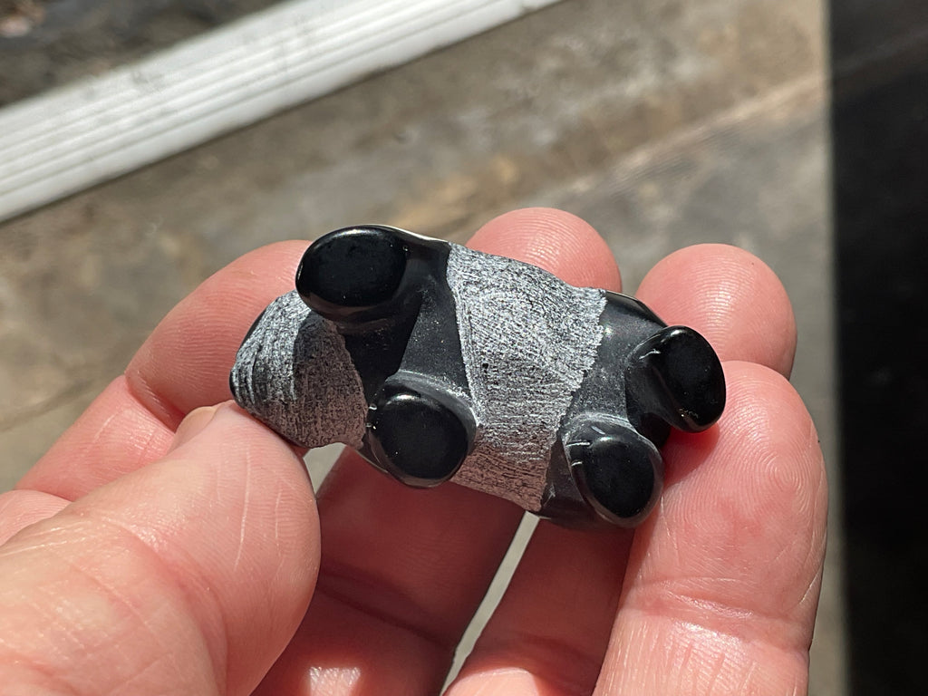 Obsidian Panda Carving