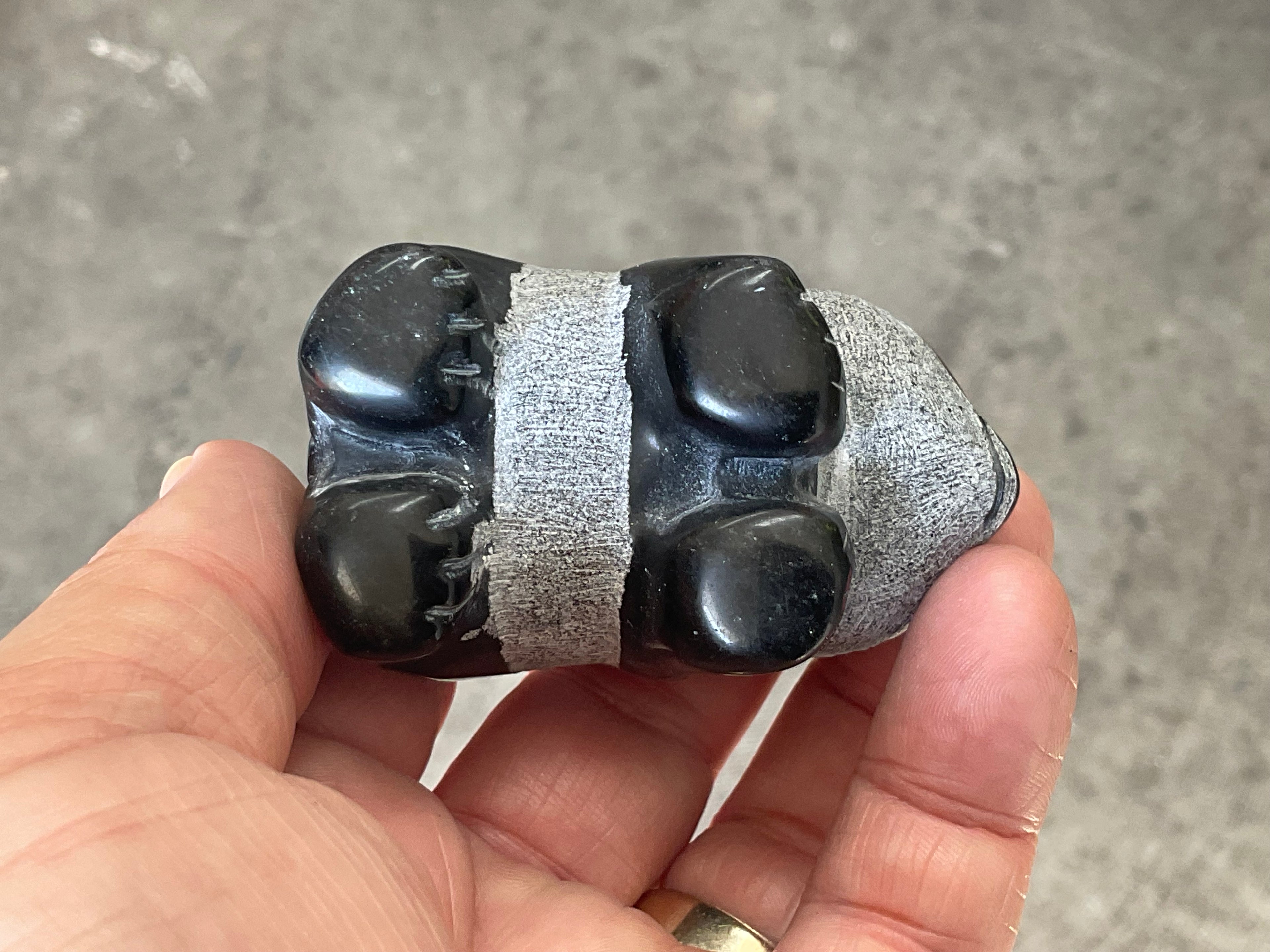 Obsidian Panda Carving