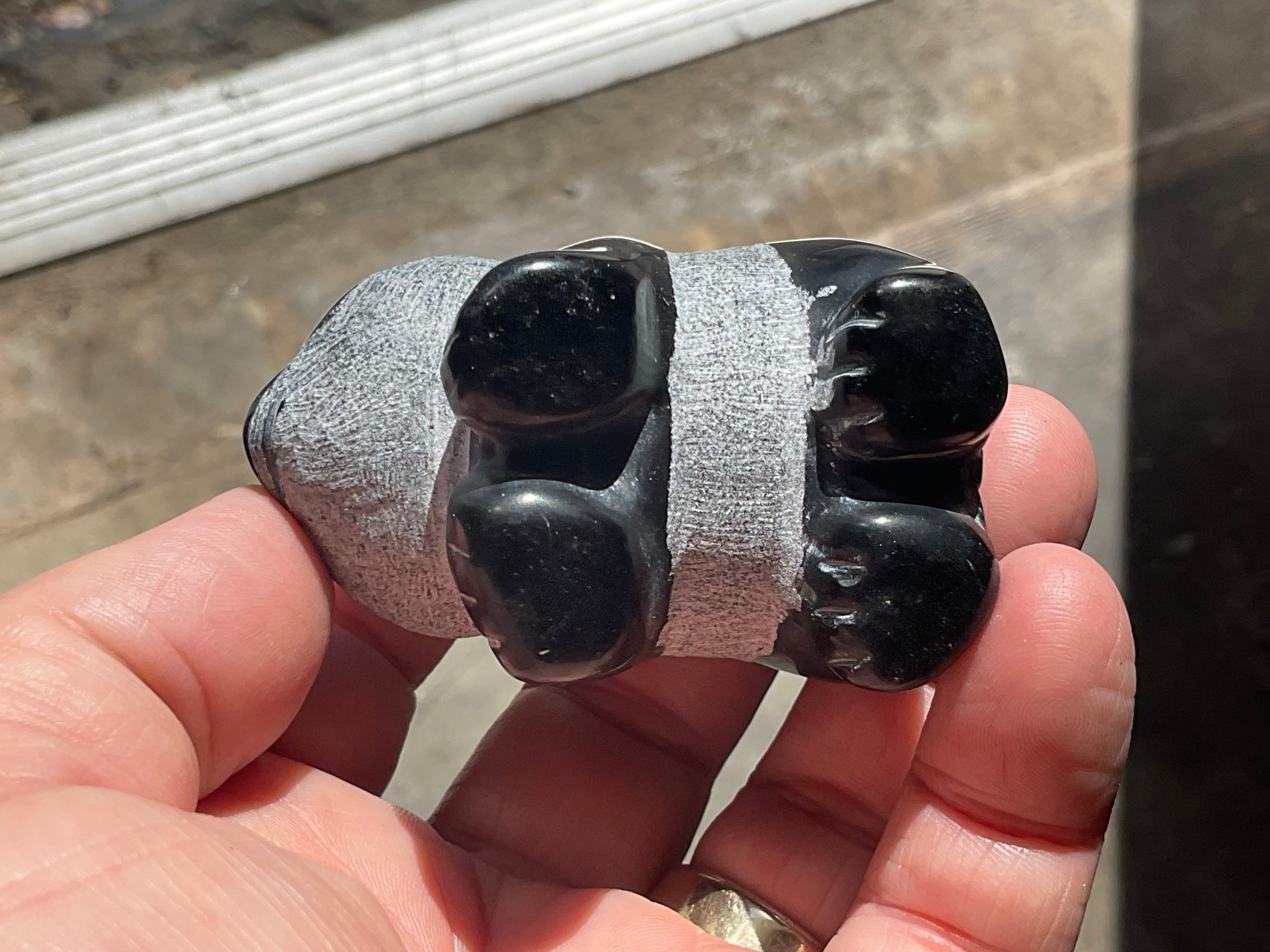 Obsidian Panda Carving