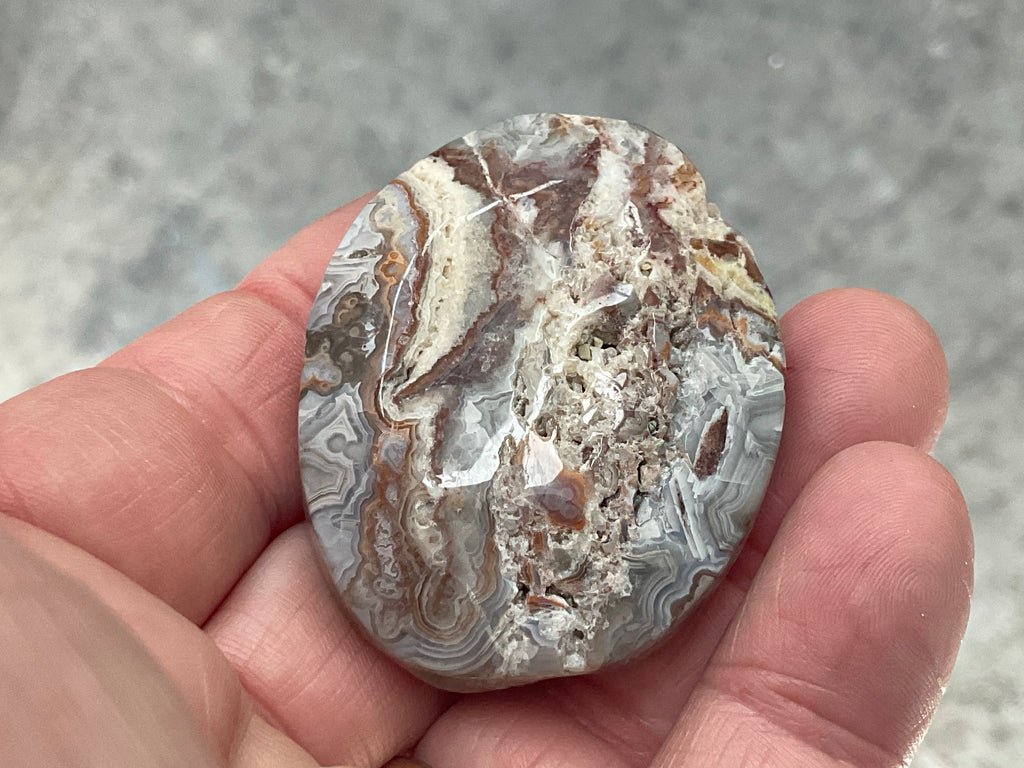 40g Mexican Crazy Lace Agate Rustic Palmstone A