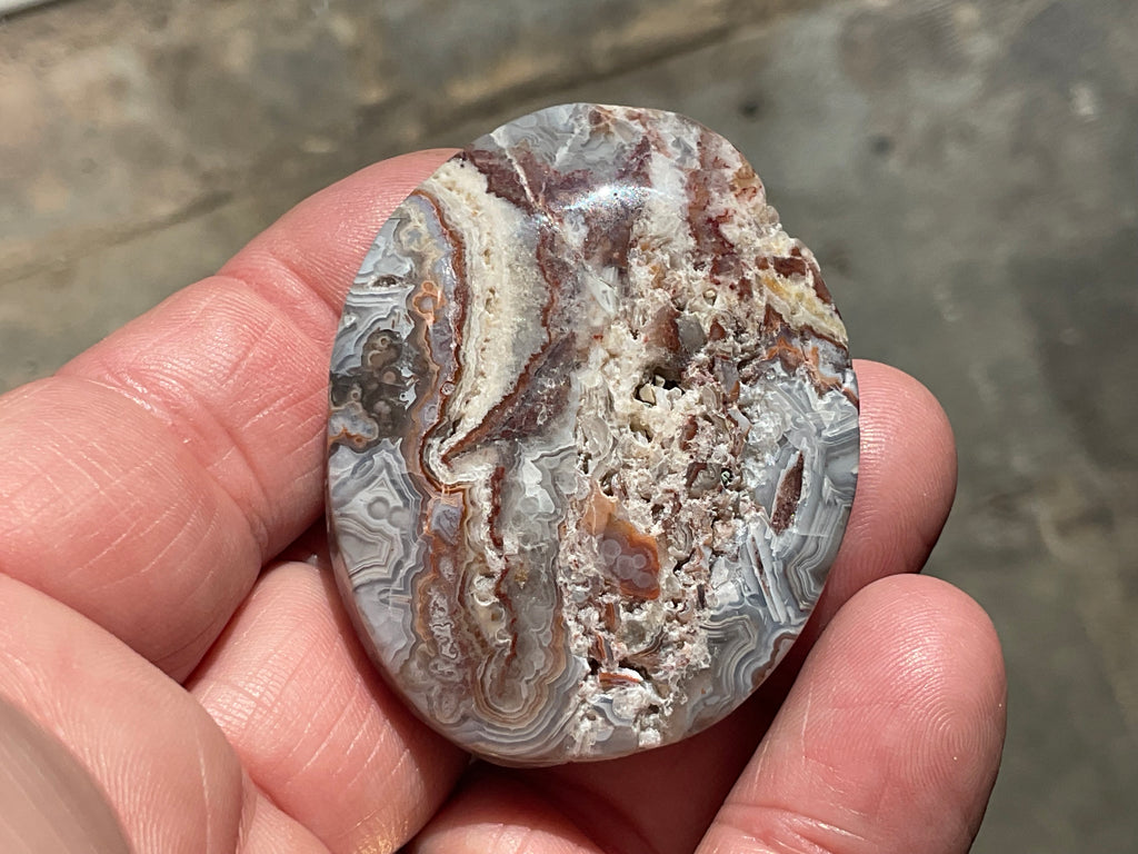 40g Mexican Crazy Lace Agate Rustic Palmstone A