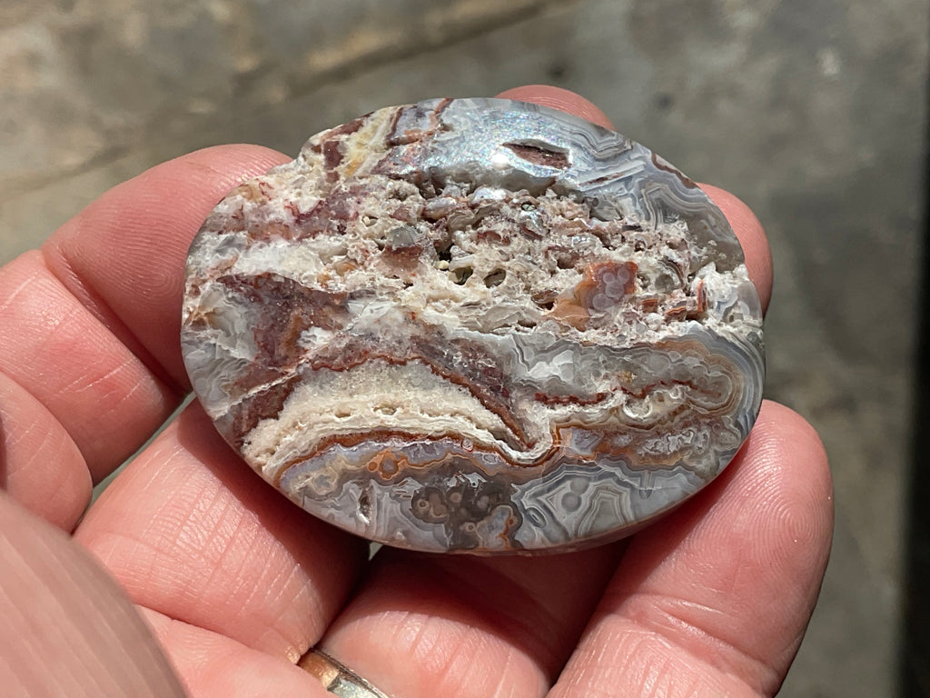 40g Mexican Crazy Lace Agate Rustic Palmstone A