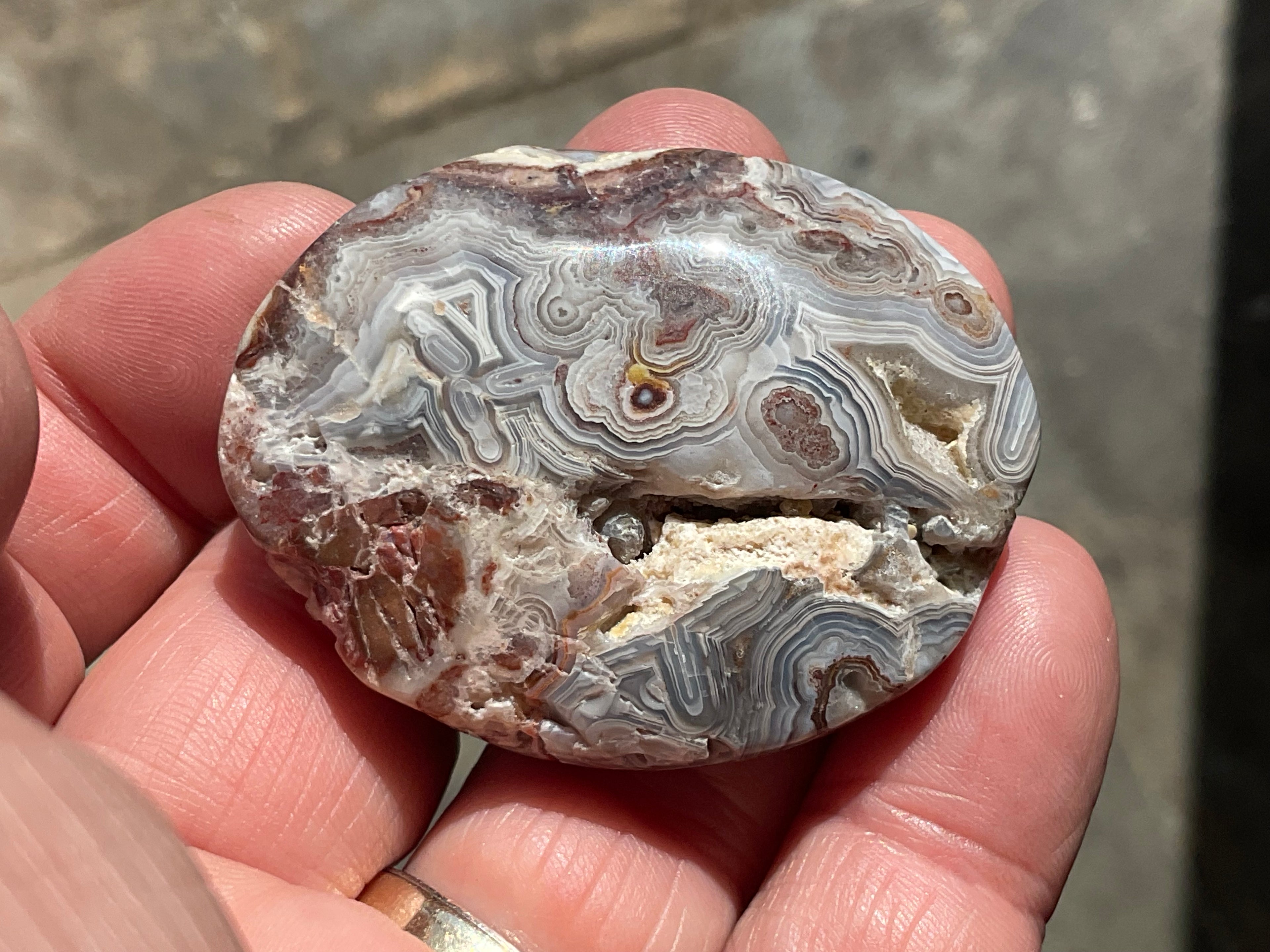 40g Mexican Crazy Lace Agate Rustic Palmstone A