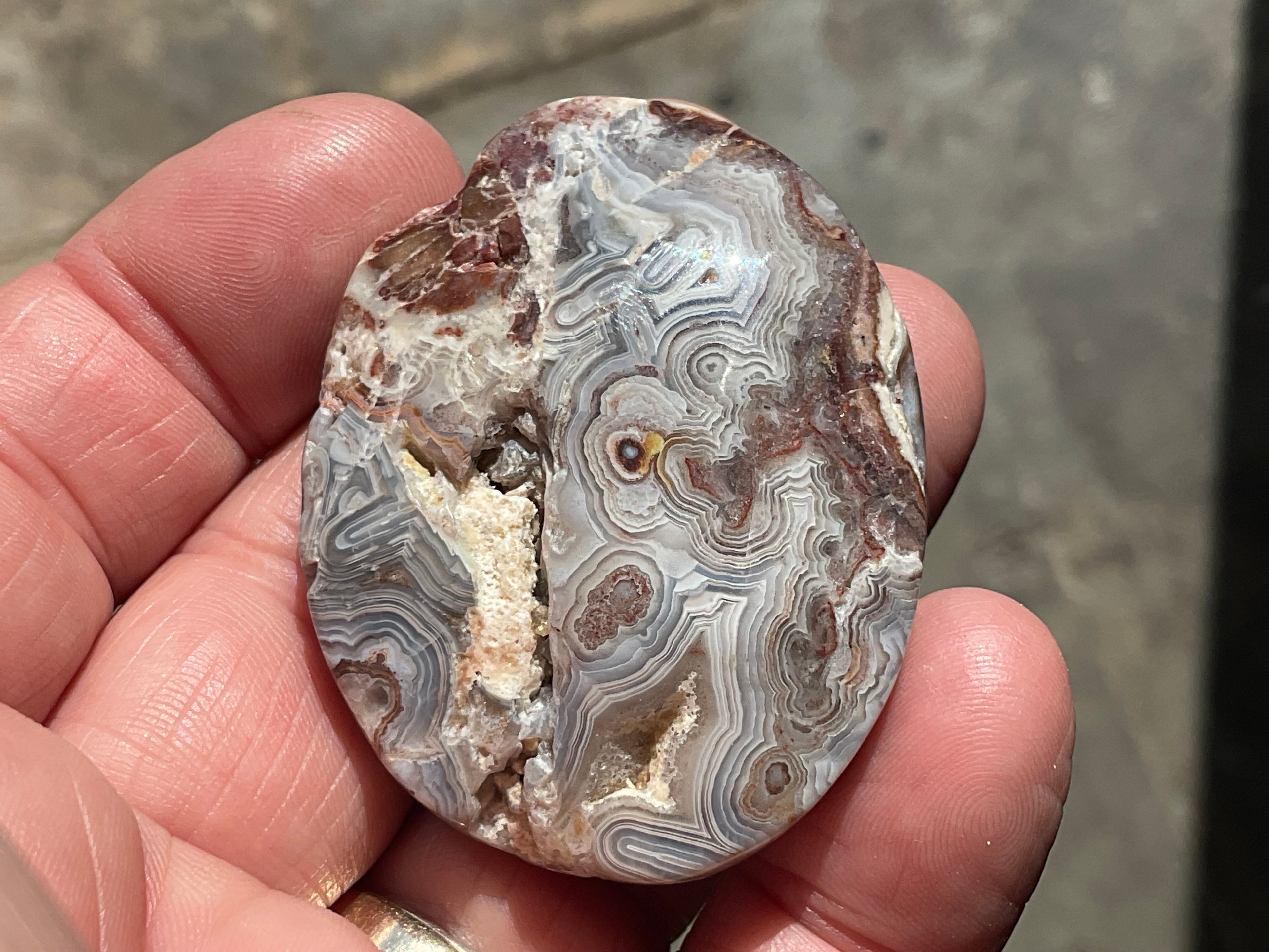 40g Mexican Crazy Lace Agate Rustic Palmstone A