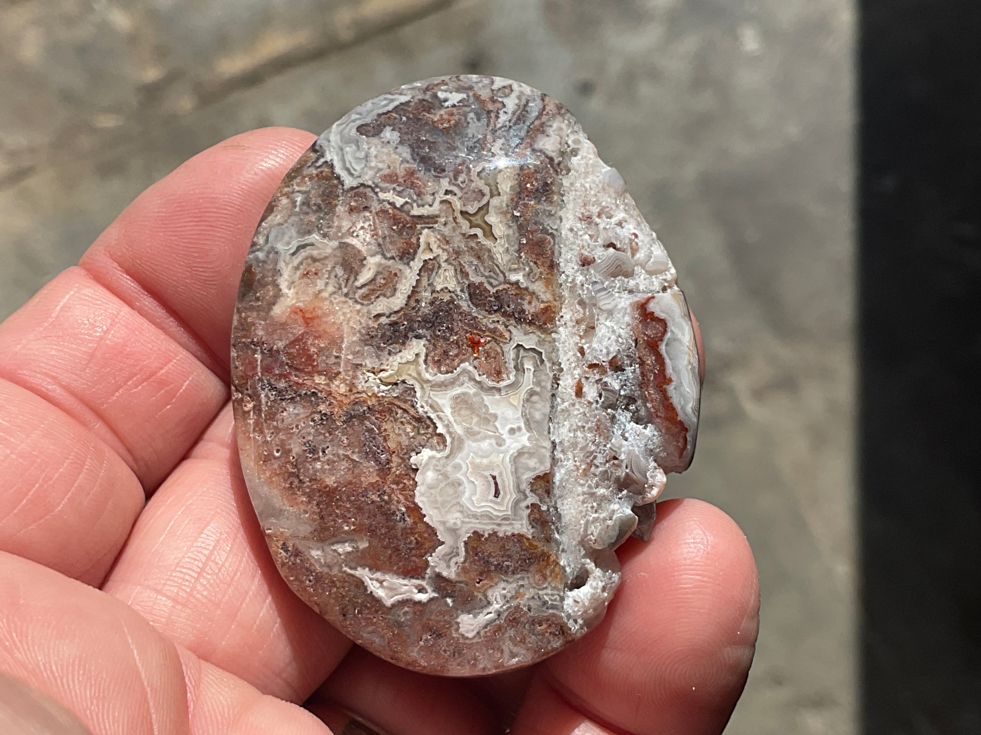 50g Mexican Crazy Lace Agate Rustic Palmstone C