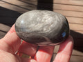 107g Silver Sheen Obsidian Palmstone 4C