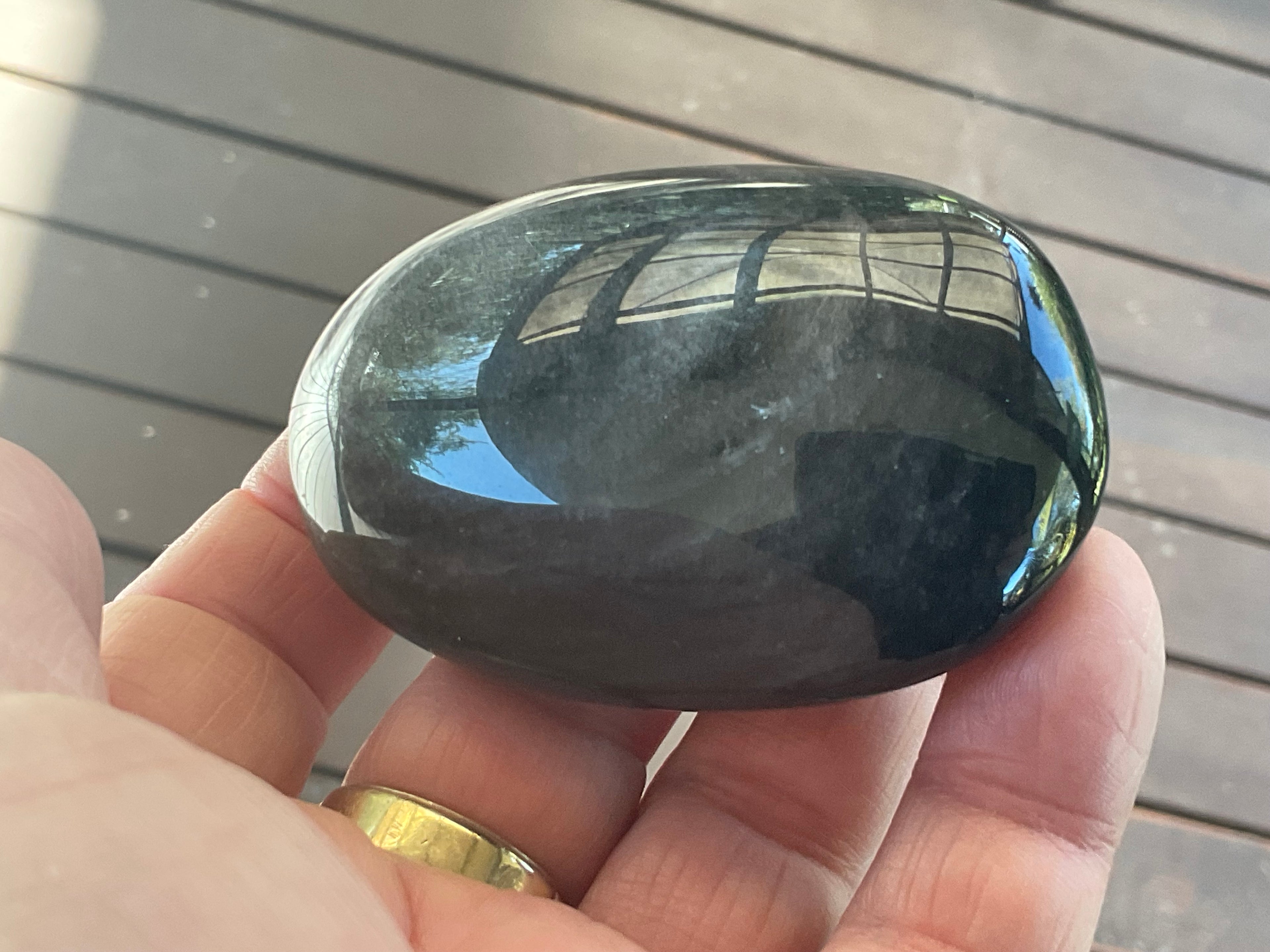 107g Silver Sheen Obsidian Palmstone 4C