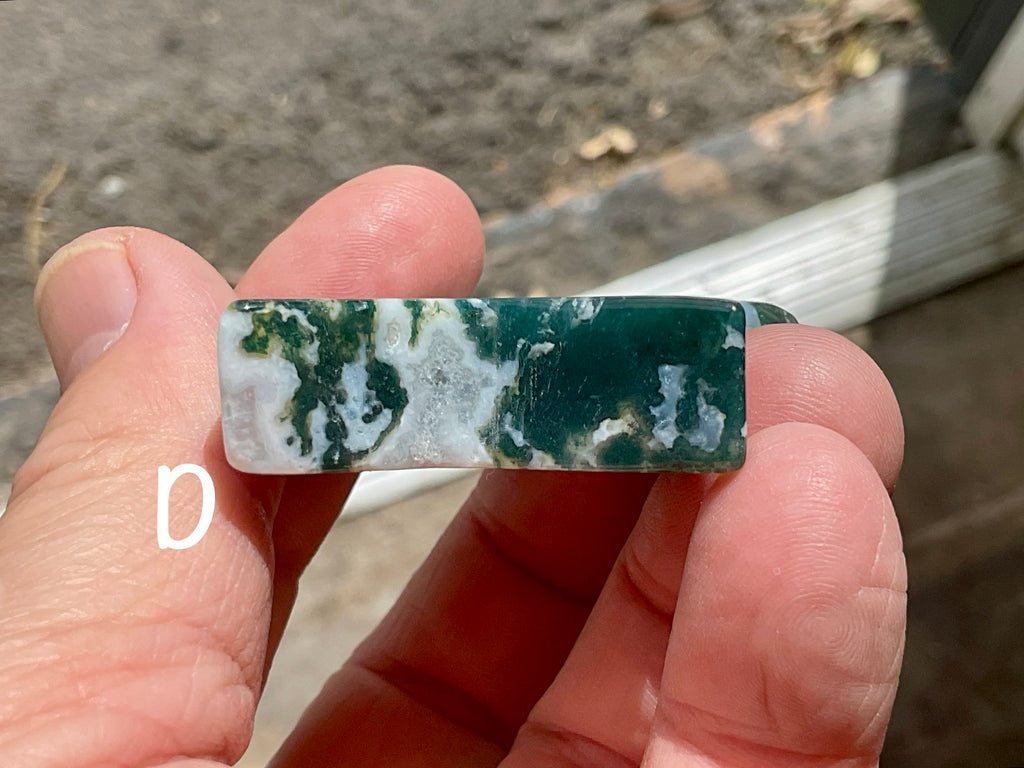 Moss Agate Hand Carved Flat Star Group 1