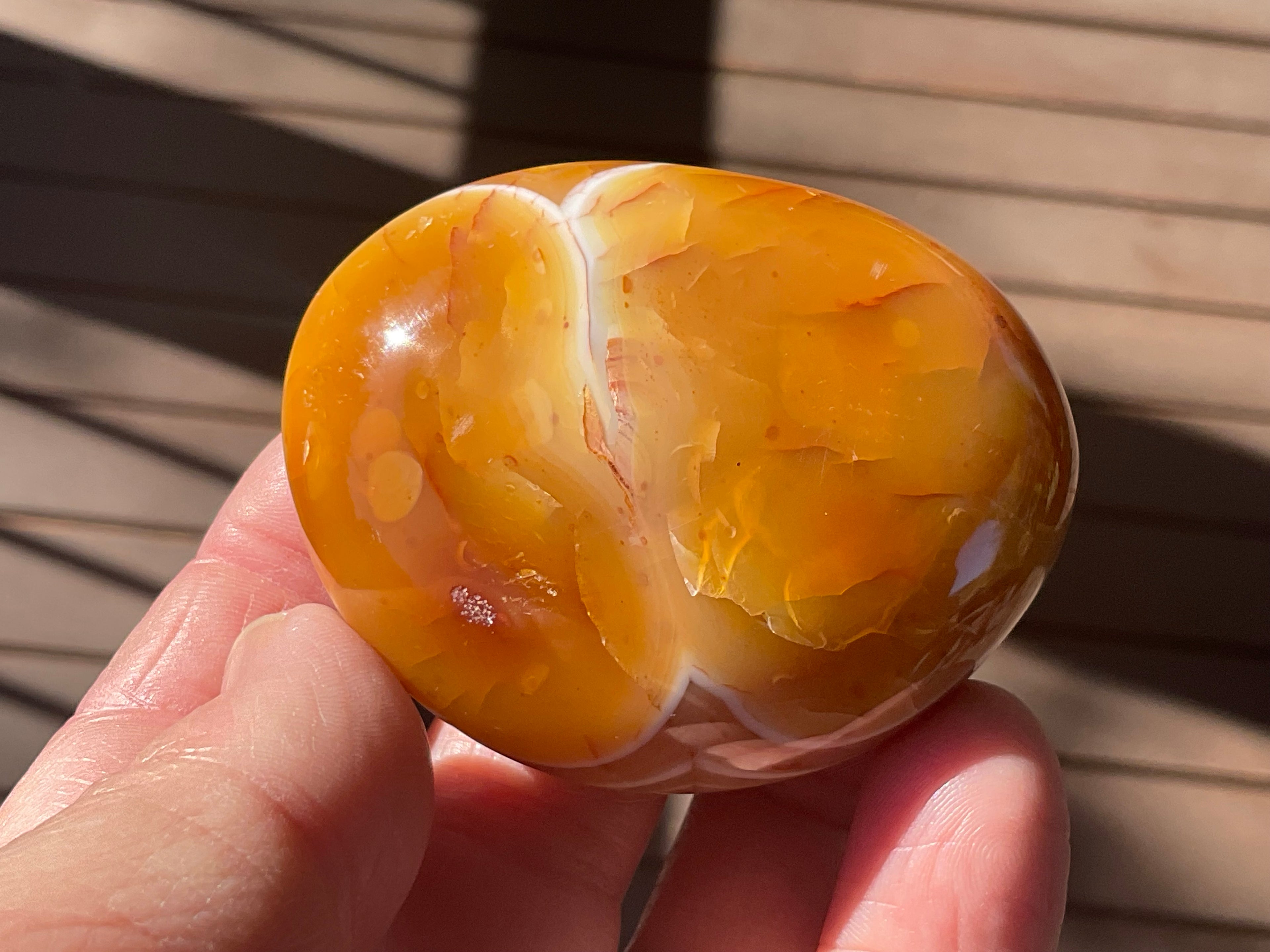 130g Carnelian Orca Agate Palmstone 4B