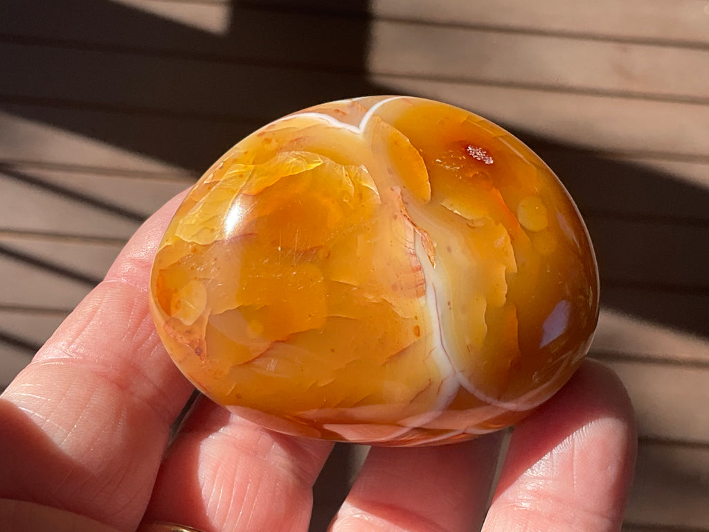 130g Carnelian Orca Agate Palmstone 4B