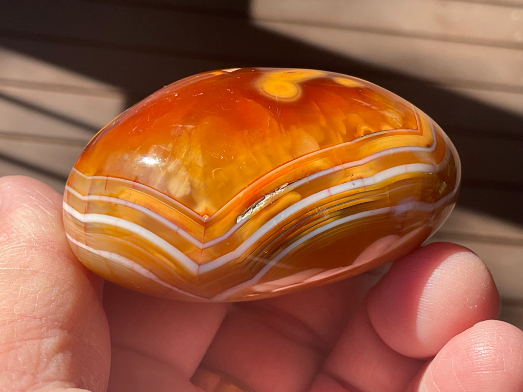 130g Carnelian Orca Agate Palmstone 4B