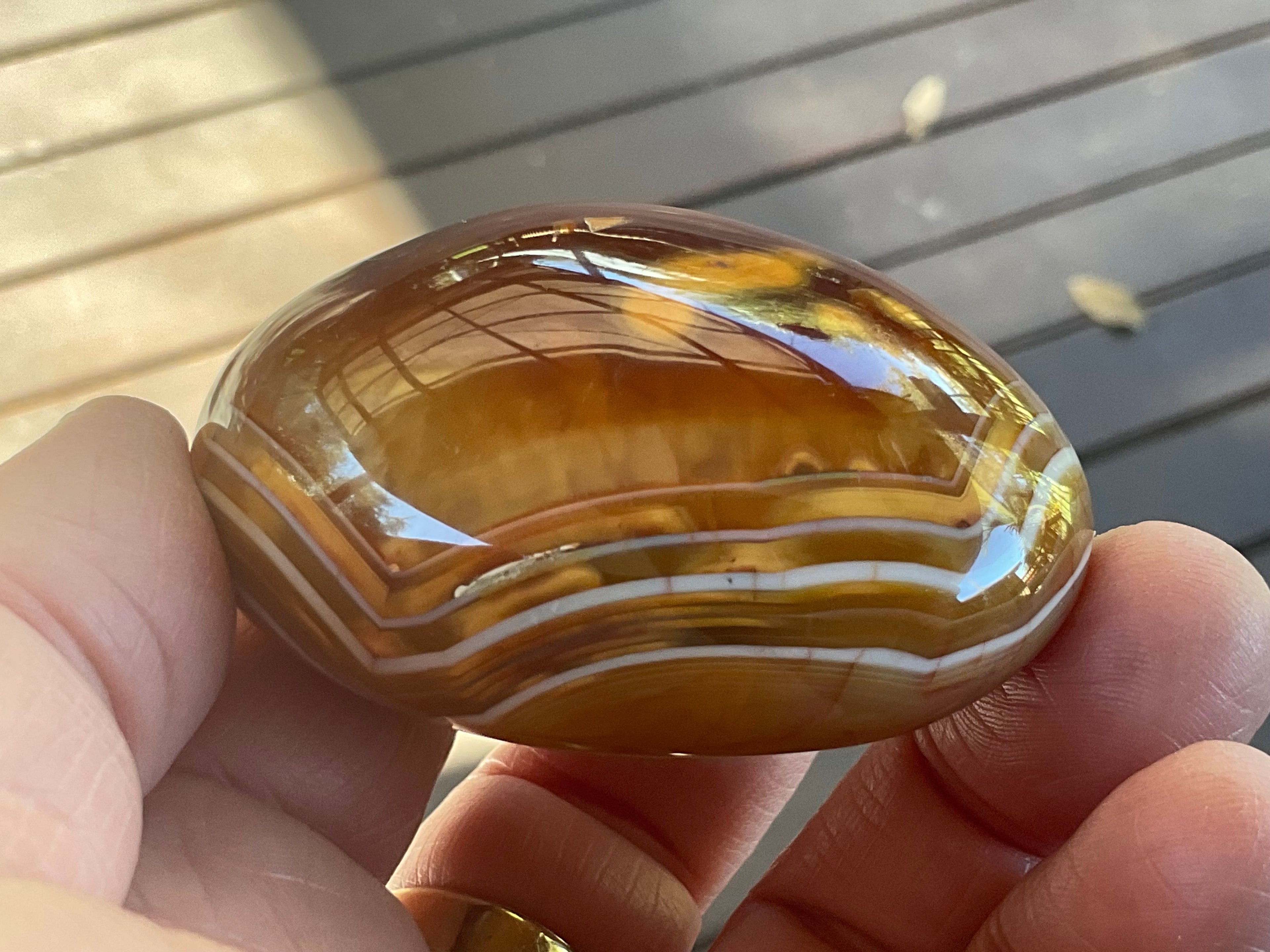130g Carnelian Orca Agate Palmstone 4B