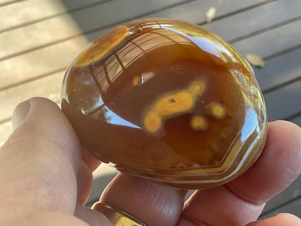130g Carnelian Orca Agate Palmstone 4B