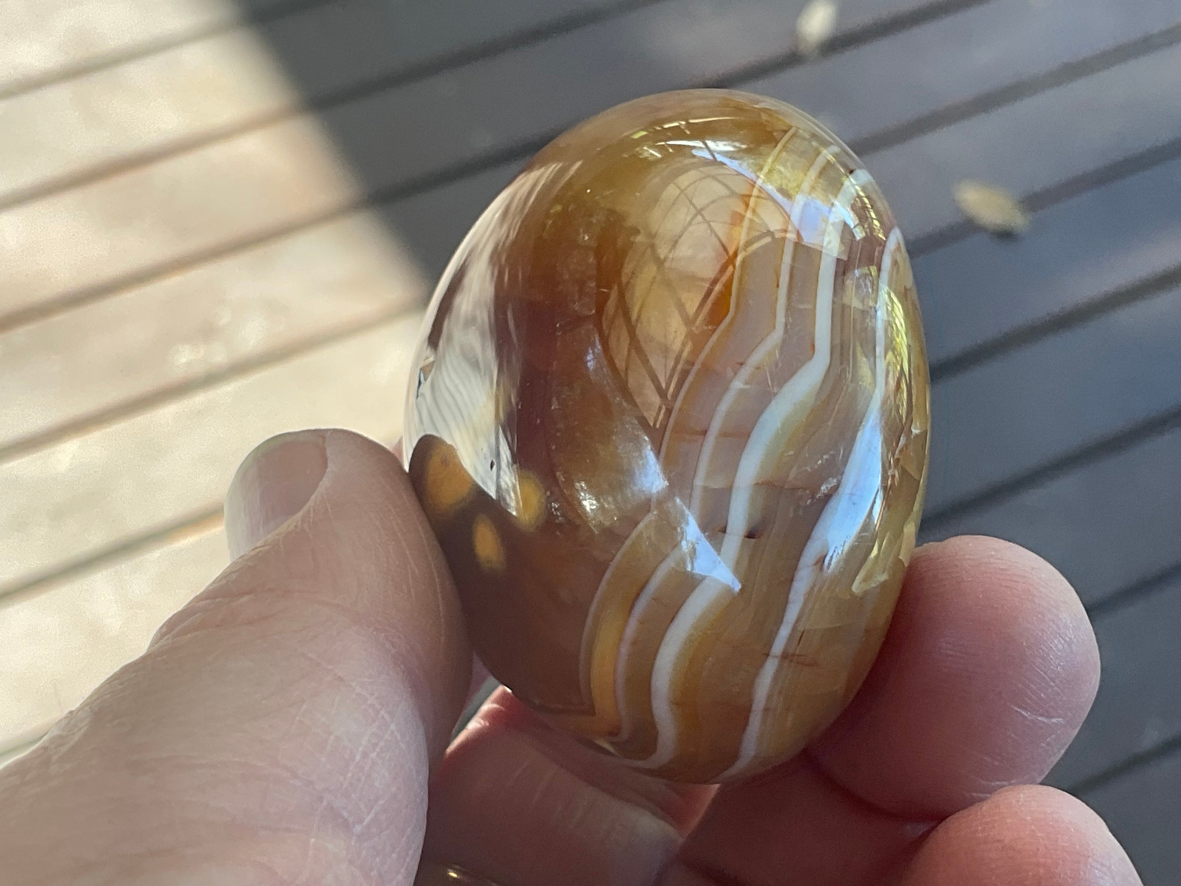 130g Carnelian Orca Agate Palmstone 4B
