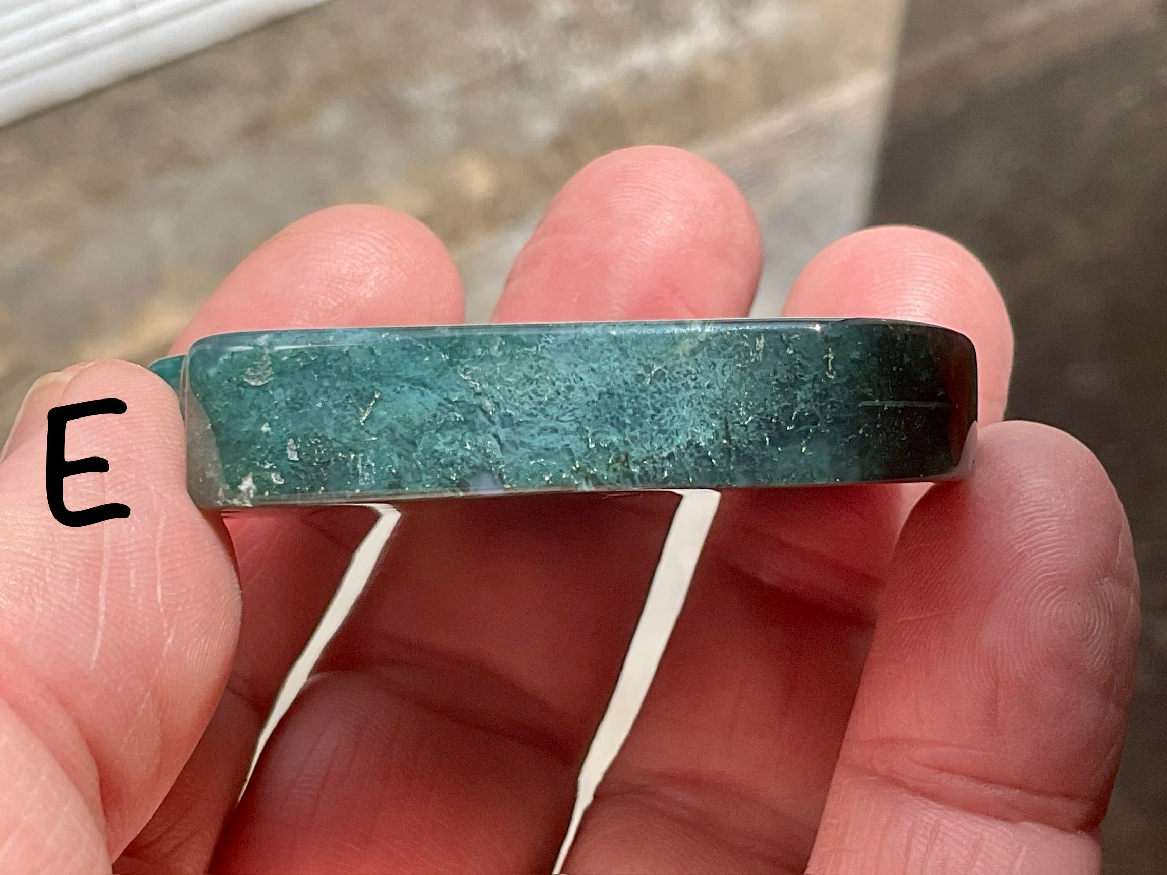 Moss Agate “Man in Moon” Carving Group 1