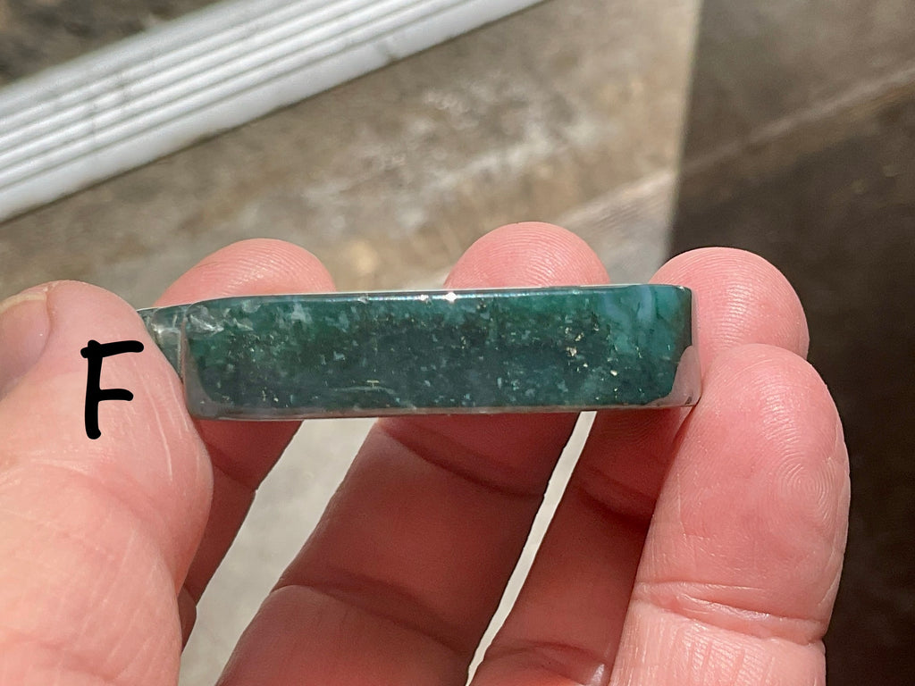 Moss Agate “Man in Moon” Carving Group 1