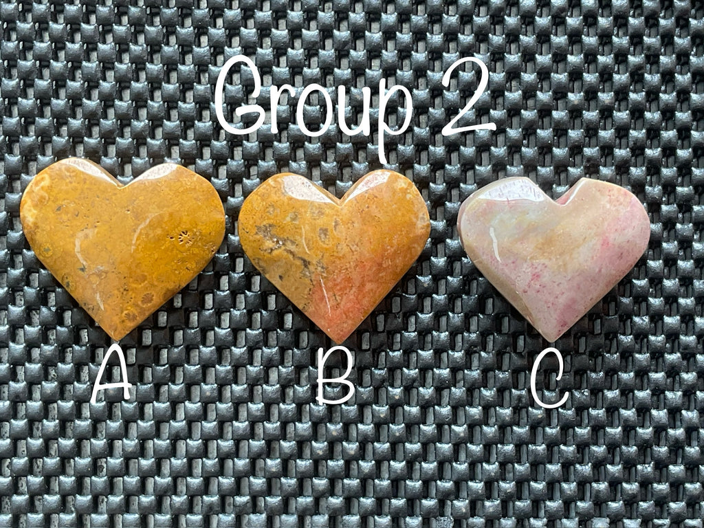 40g Fossilised Coral Heart 2C