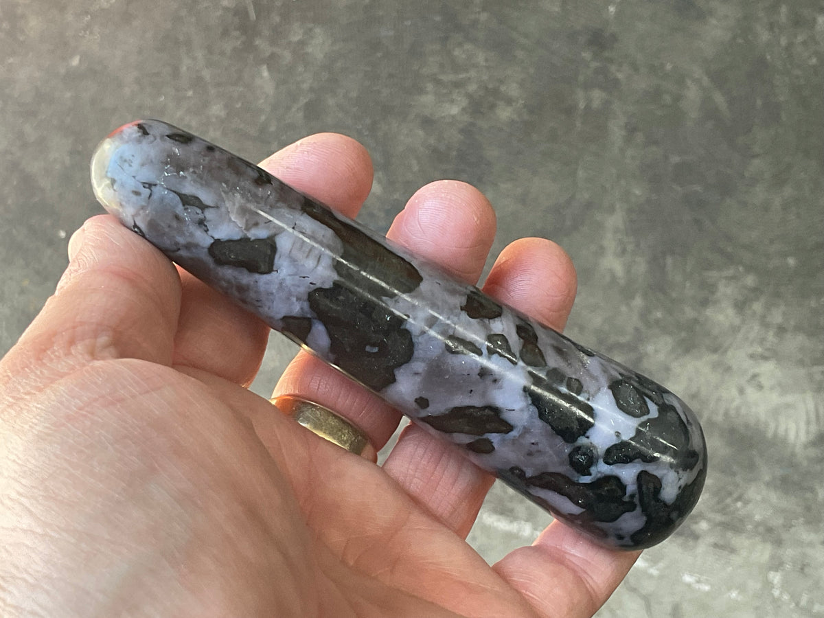 187g Indigo Gabbro (Mystic Merlinite) Massage Wand 2C