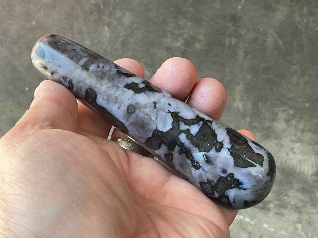 187g Indigo Gabbro (Mystic Merlinite) Massage Wand 2C