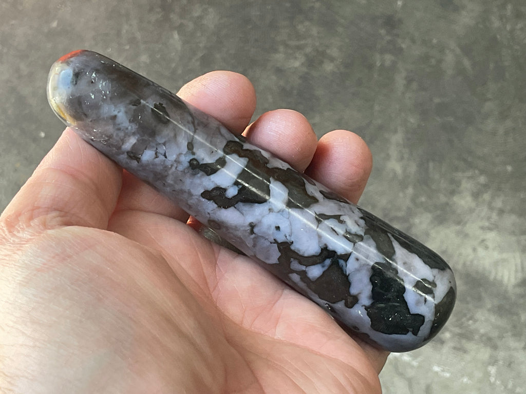 187g Indigo Gabbro (Mystic Merlinite) Massage Wand 2C