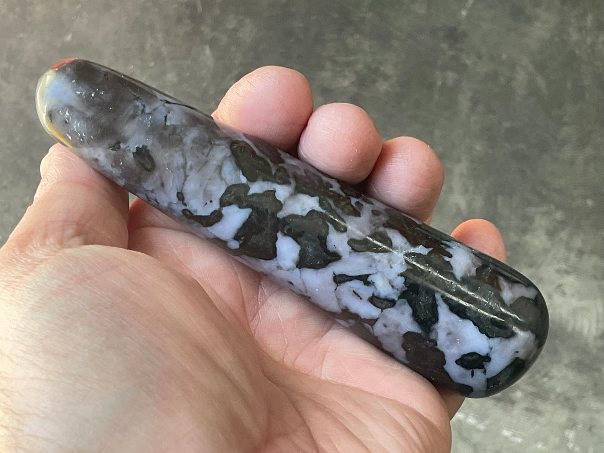 187g Indigo Gabbro (Mystic Merlinite) Massage Wand 2C