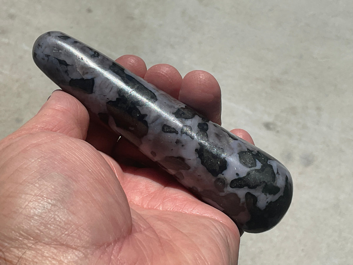 187g Indigo Gabbro (Mystic Merlinite) Massage Wand 2C