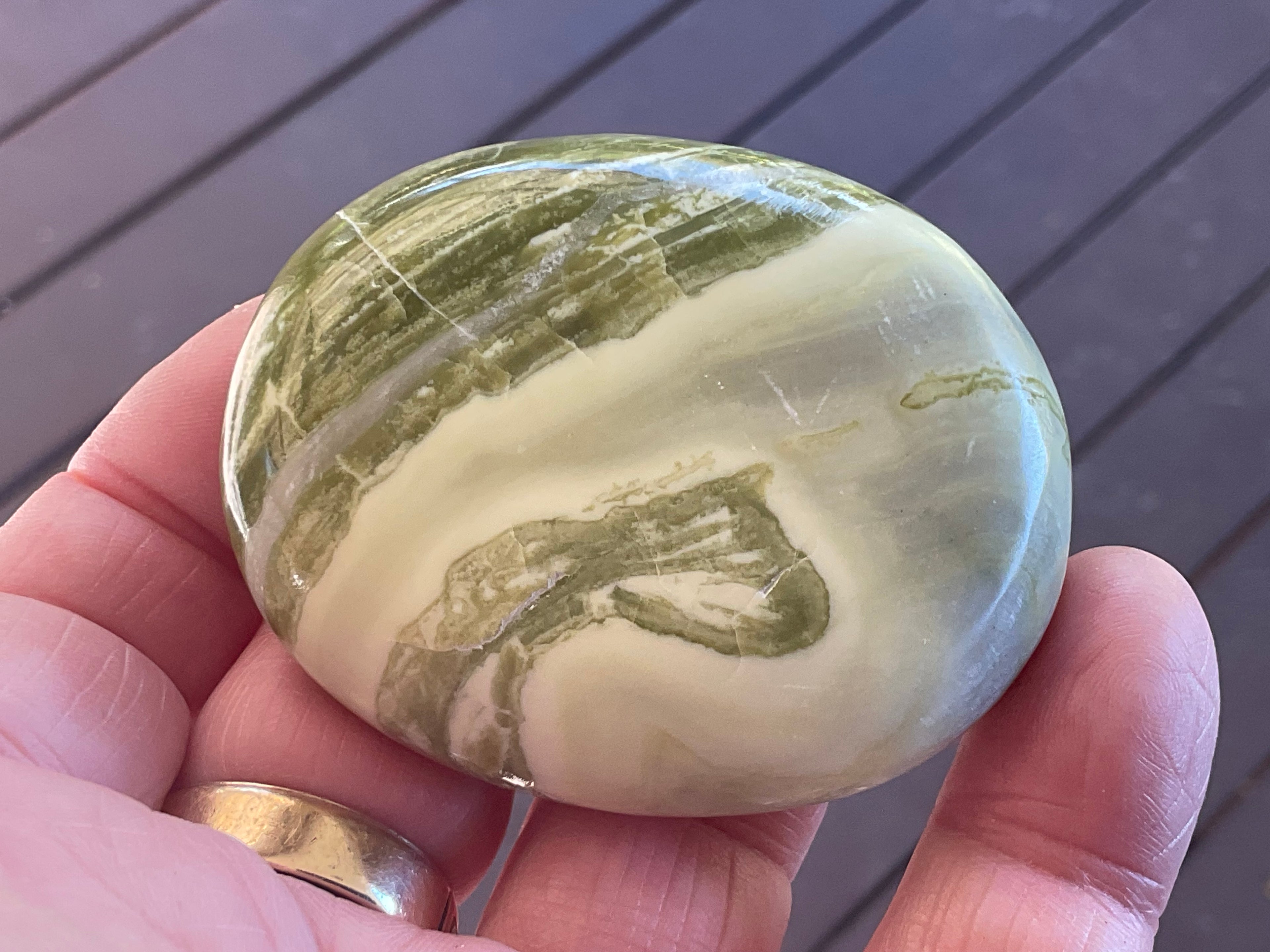 100g Serpentine Palmstone 1D