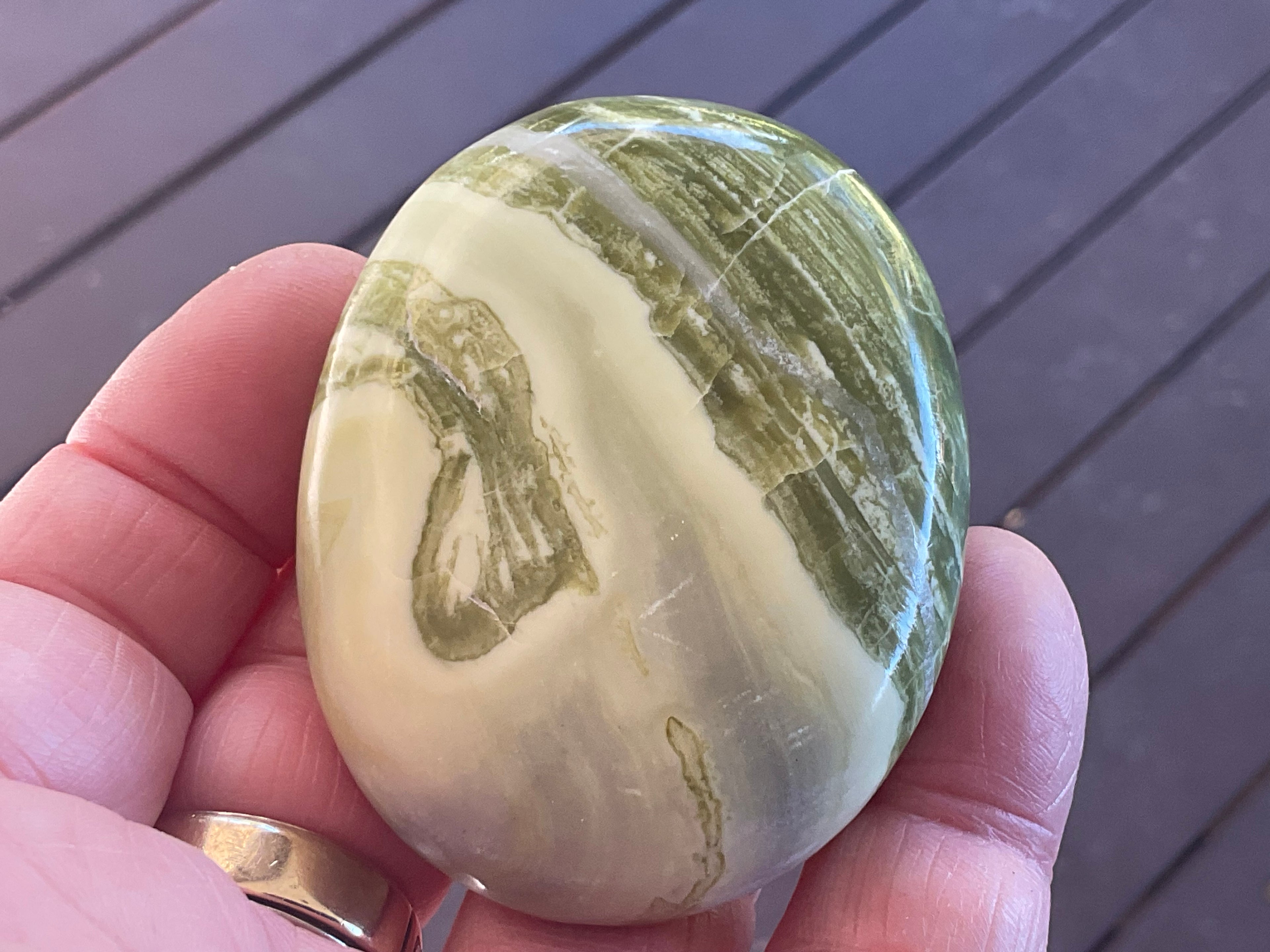 100g Serpentine Palmstone 1D