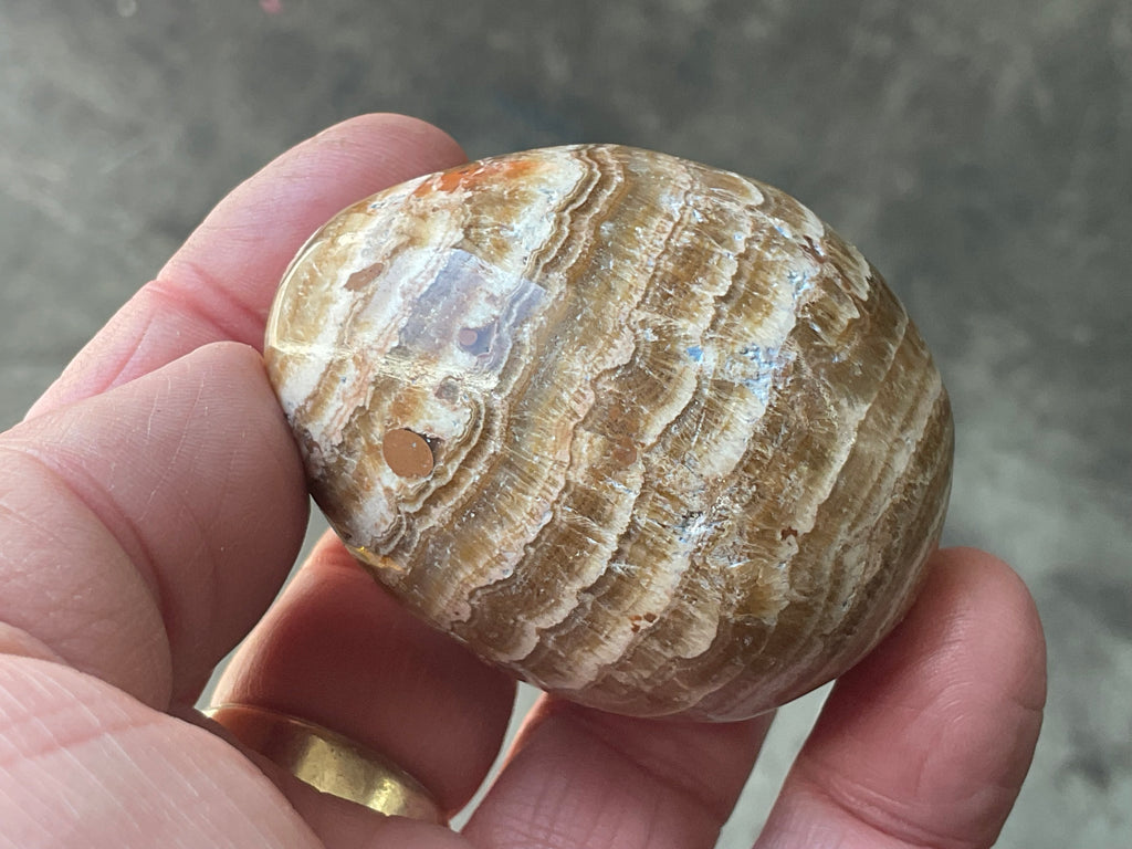 127g Pale Chocolate Calcite Egg 1C