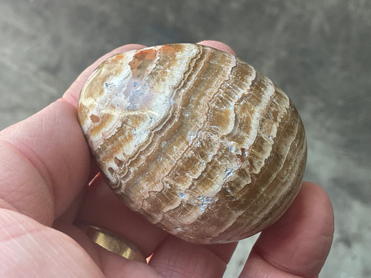 127g Pale Chocolate Calcite Egg 1C