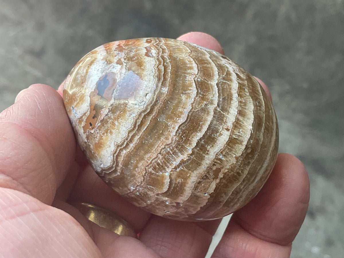 127g Pale Chocolate Calcite Egg 1C