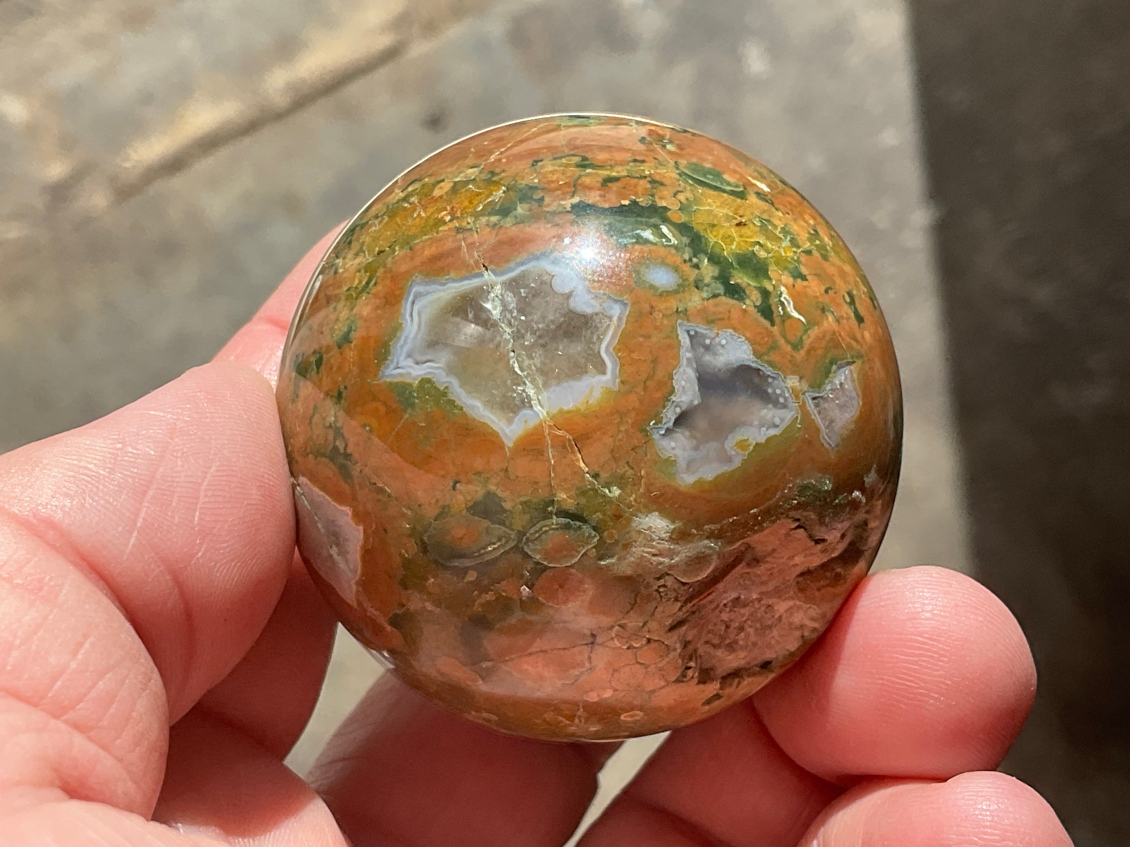 140g Mt Hay Rhyolite (Amulet Stone) Sphere 1A
