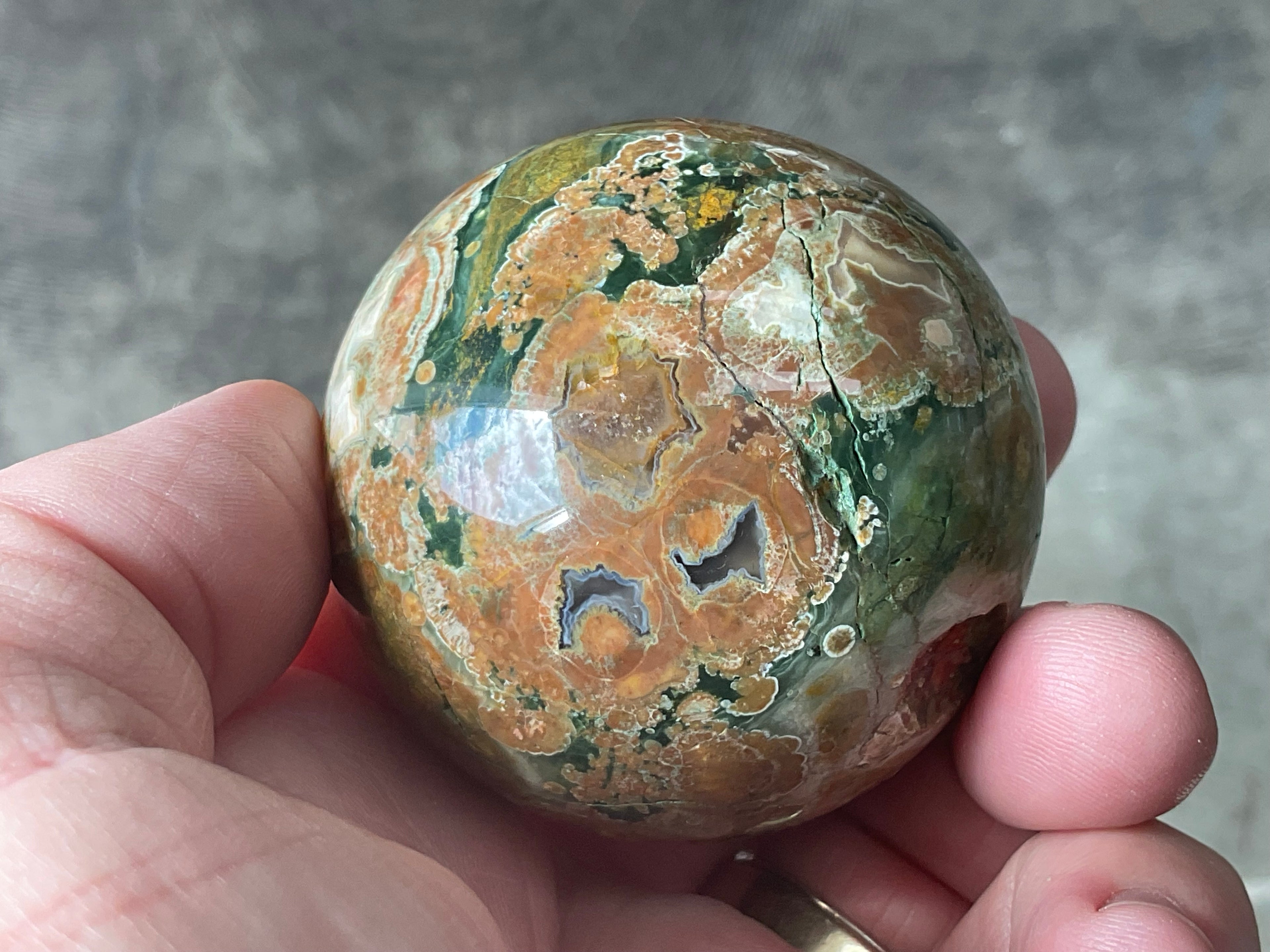 184g Mt Hay Rhyolite (Amulet Stone) Sphere 1C