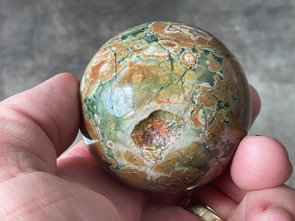 184g Mt Hay Rhyolite (Amulet Stone) Sphere 1C