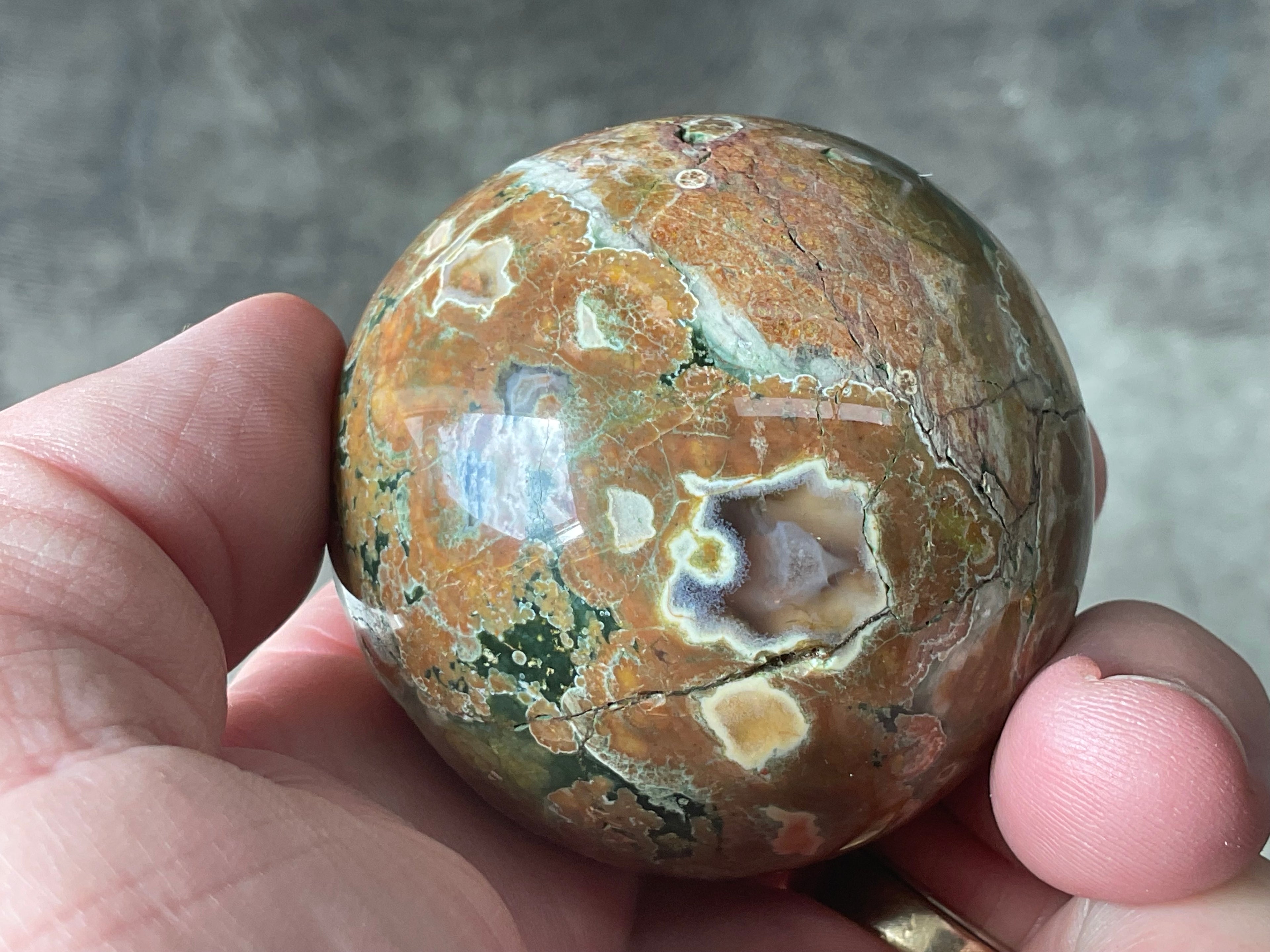 184g Mt Hay Rhyolite (Amulet Stone) Sphere 1C