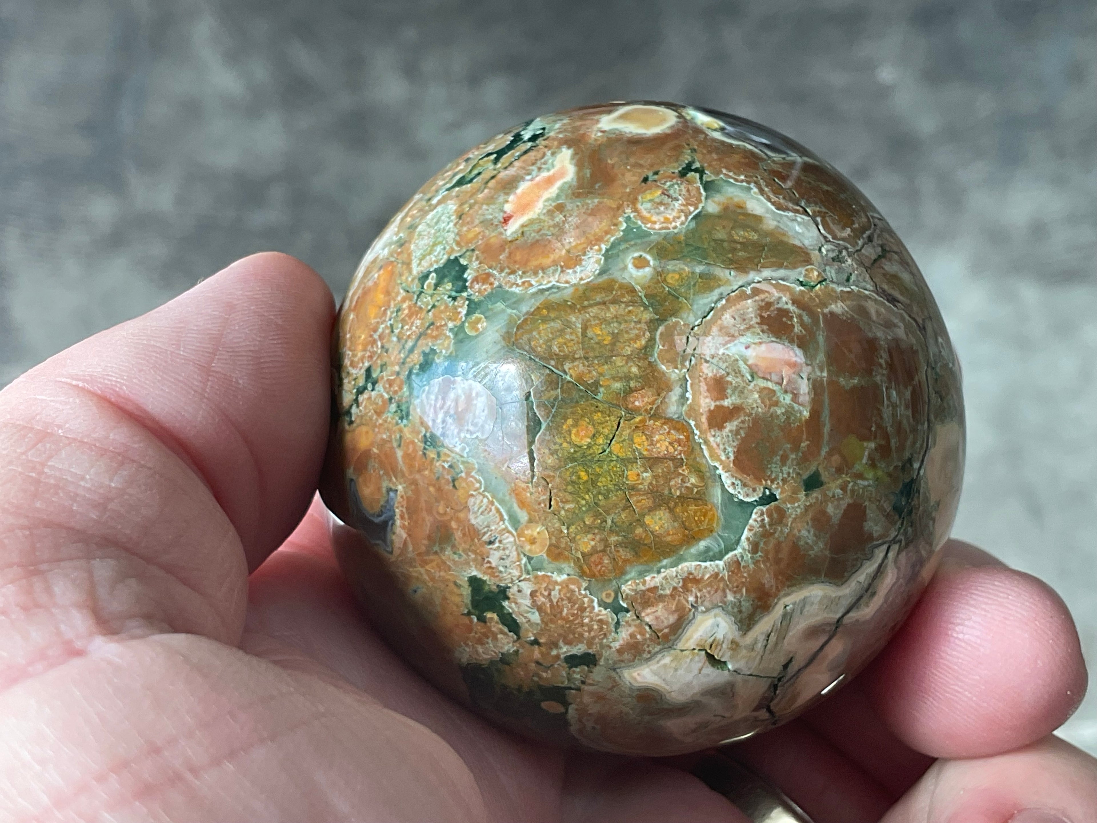 184g Mt Hay Rhyolite (Amulet Stone) Sphere 1C