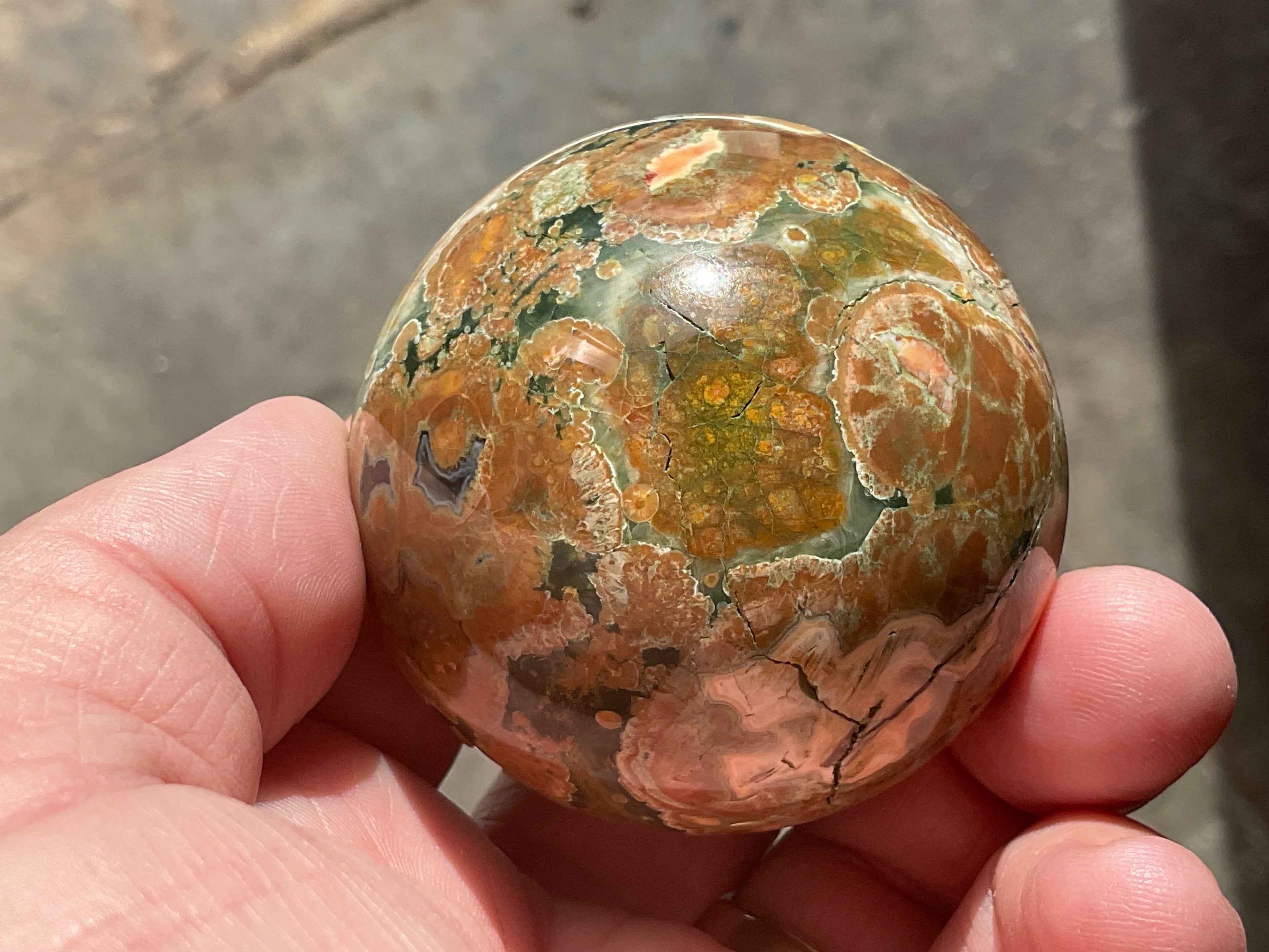 184g Mt Hay Rhyolite (Amulet Stone) Sphere 1C