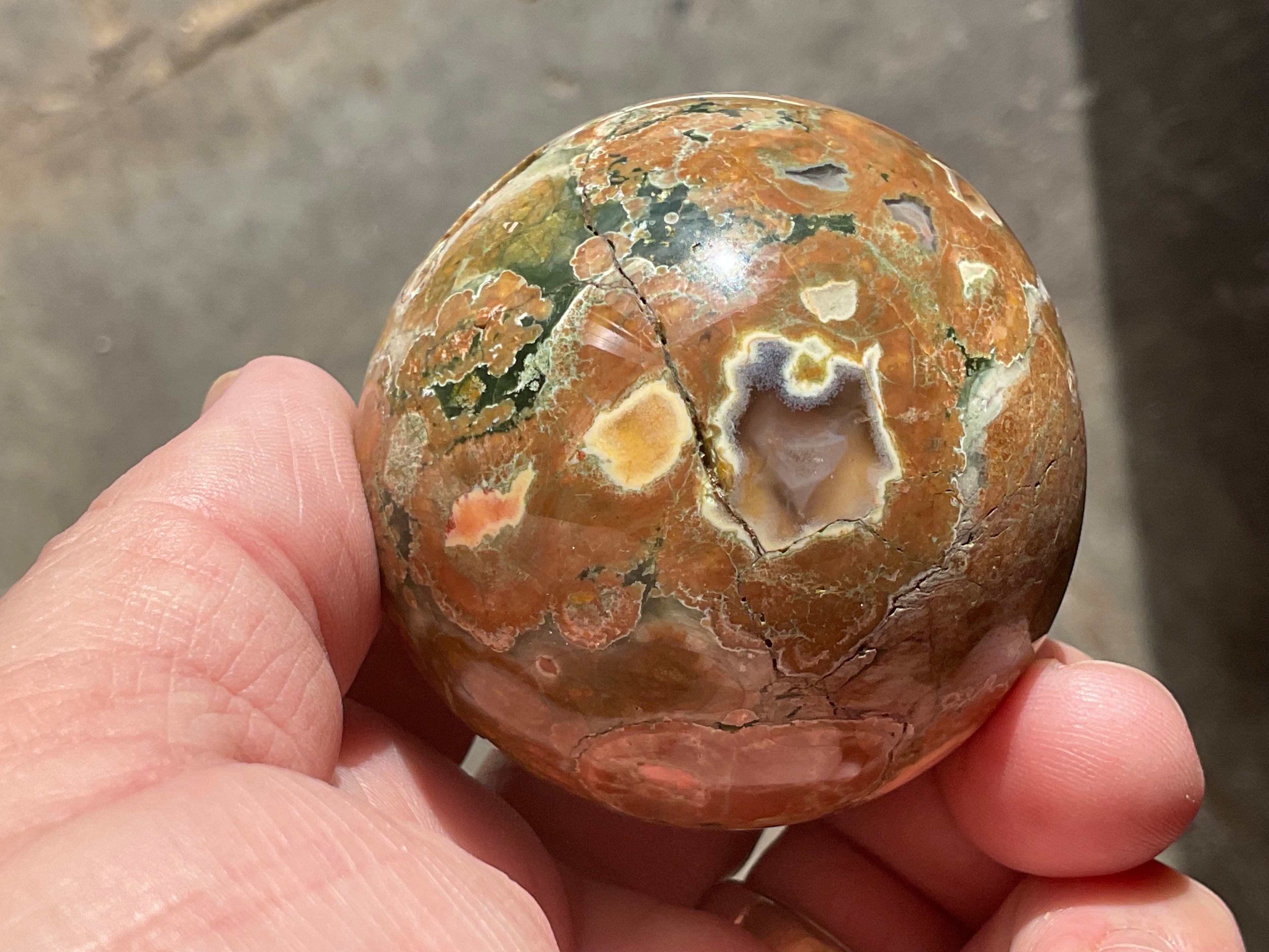 184g Mt Hay Rhyolite (Amulet Stone) Sphere 1C