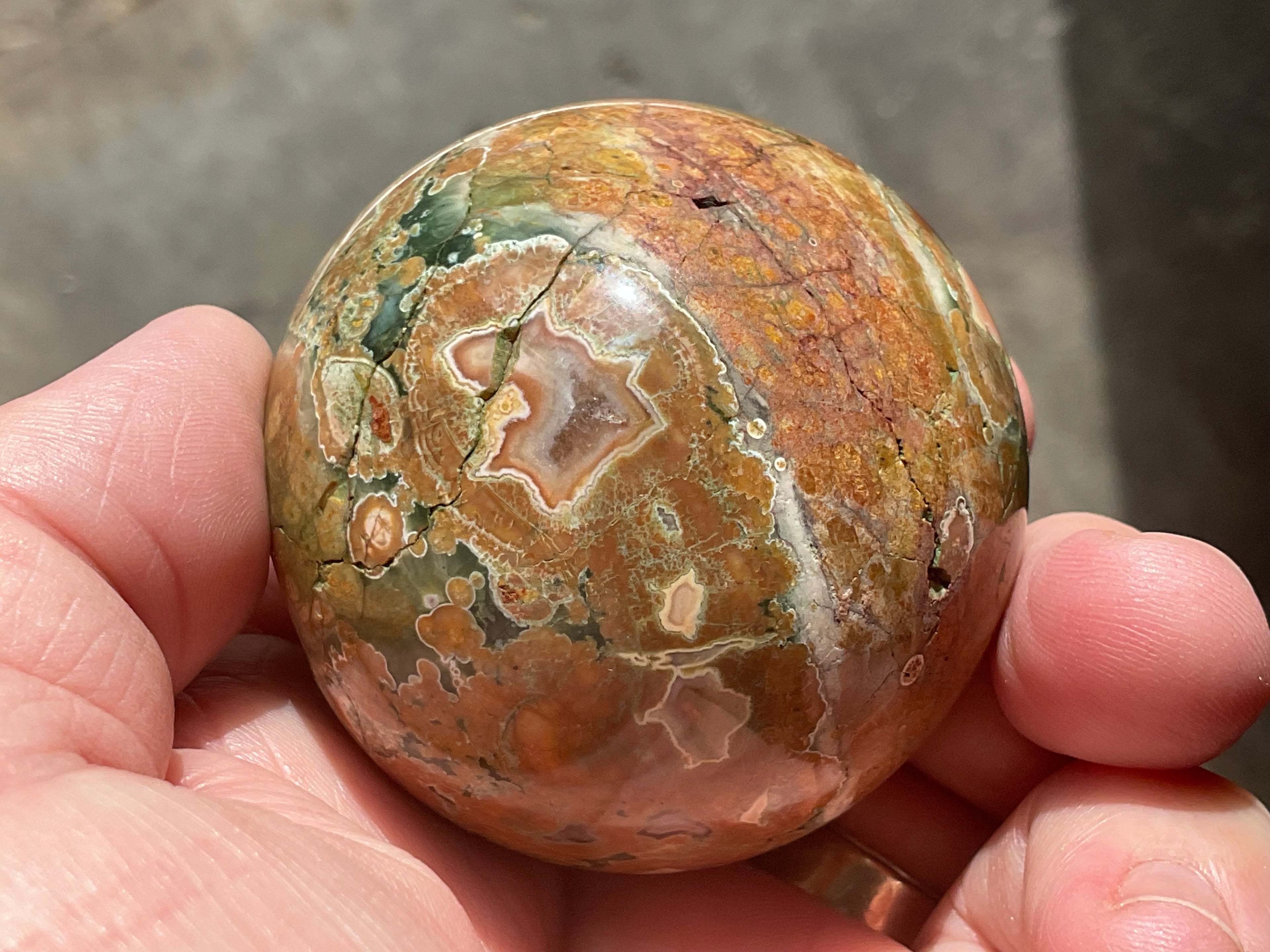 184g Mt Hay Rhyolite (Amulet Stone) Sphere 1C