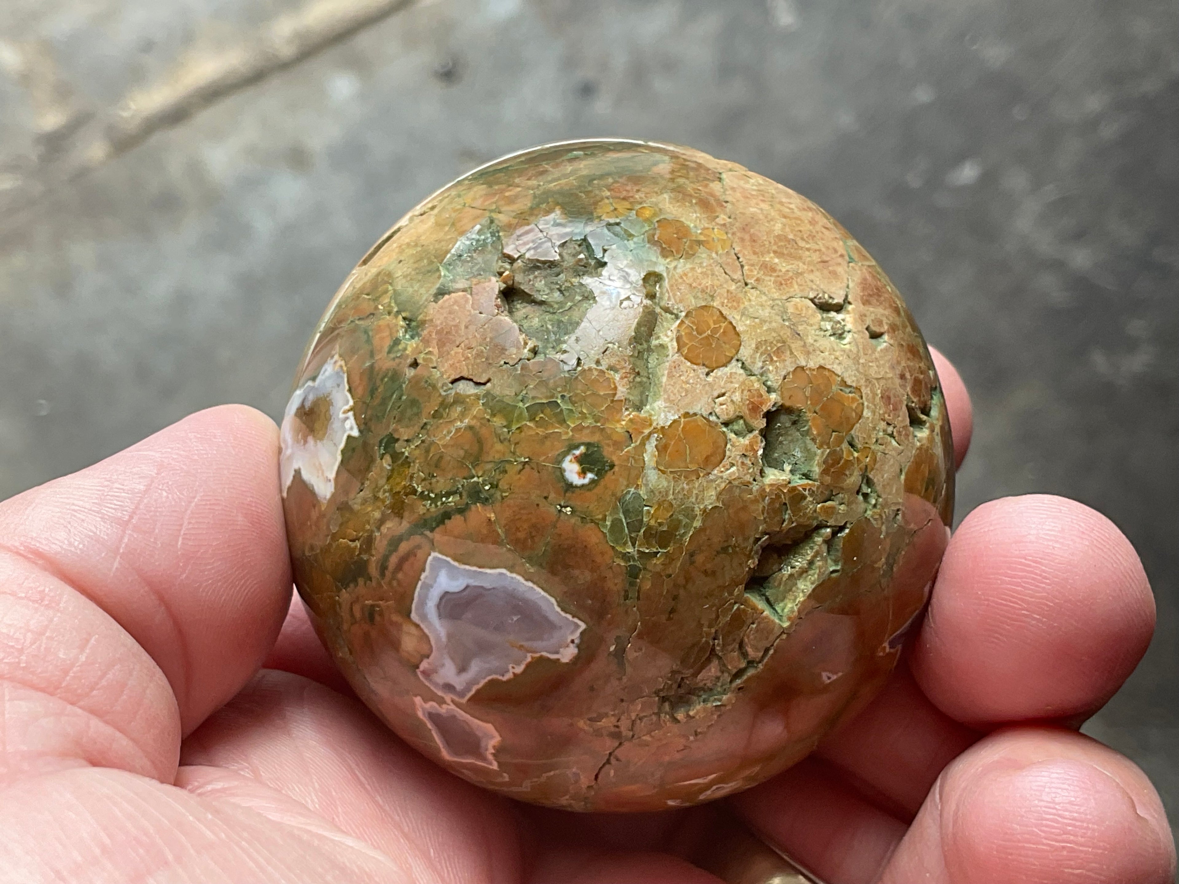 200g Mt Hay Rhyolite (Amulet Stone) Sphere 2A
