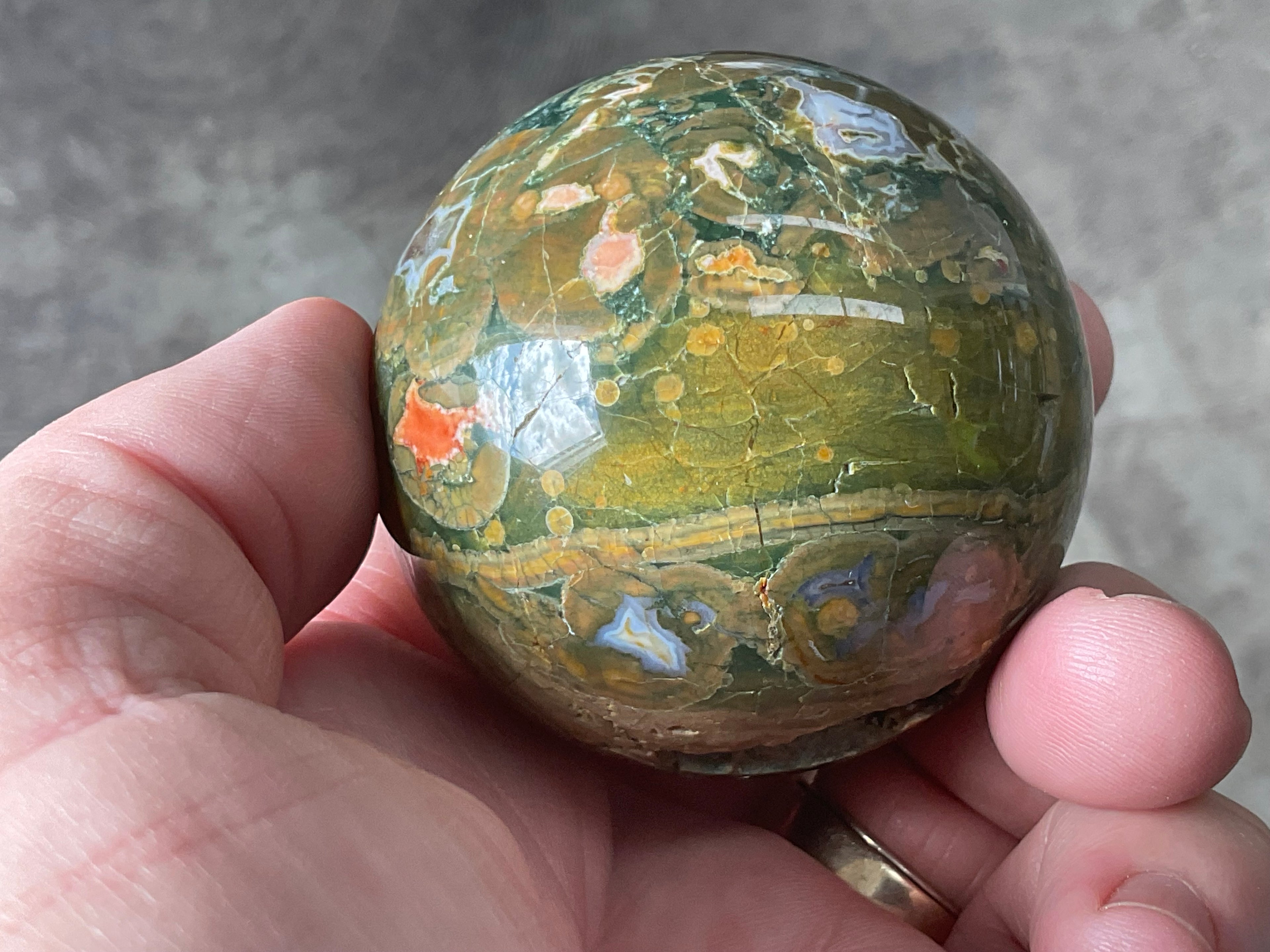 208g Mt Hay Rhyolite (Amulet Stone) Sphere 2B