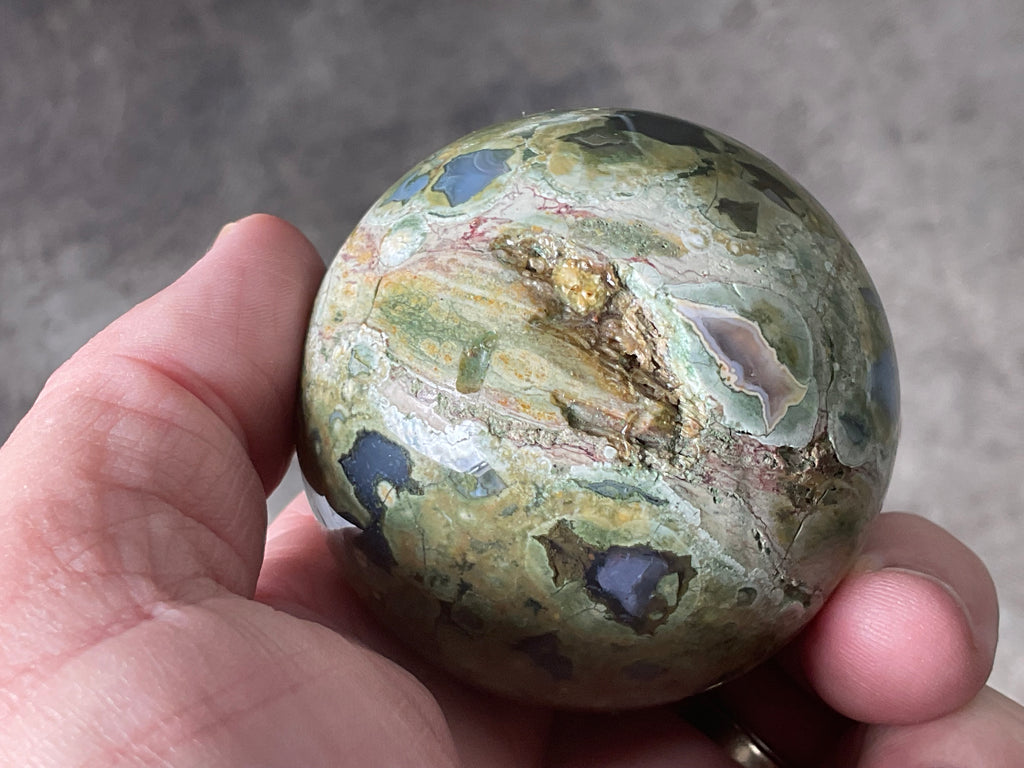 220g Mt Hay Rhyolite (Amulet Stone) Sphere 2C