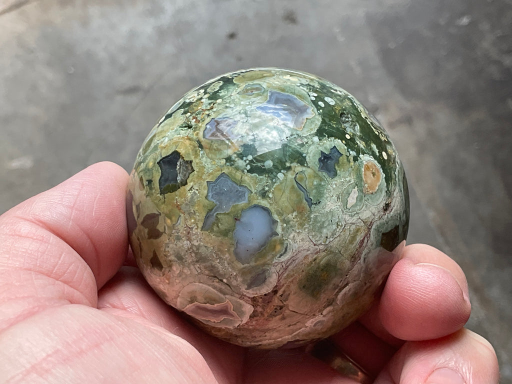 220g Mt Hay Rhyolite (Amulet Stone) Sphere 2C