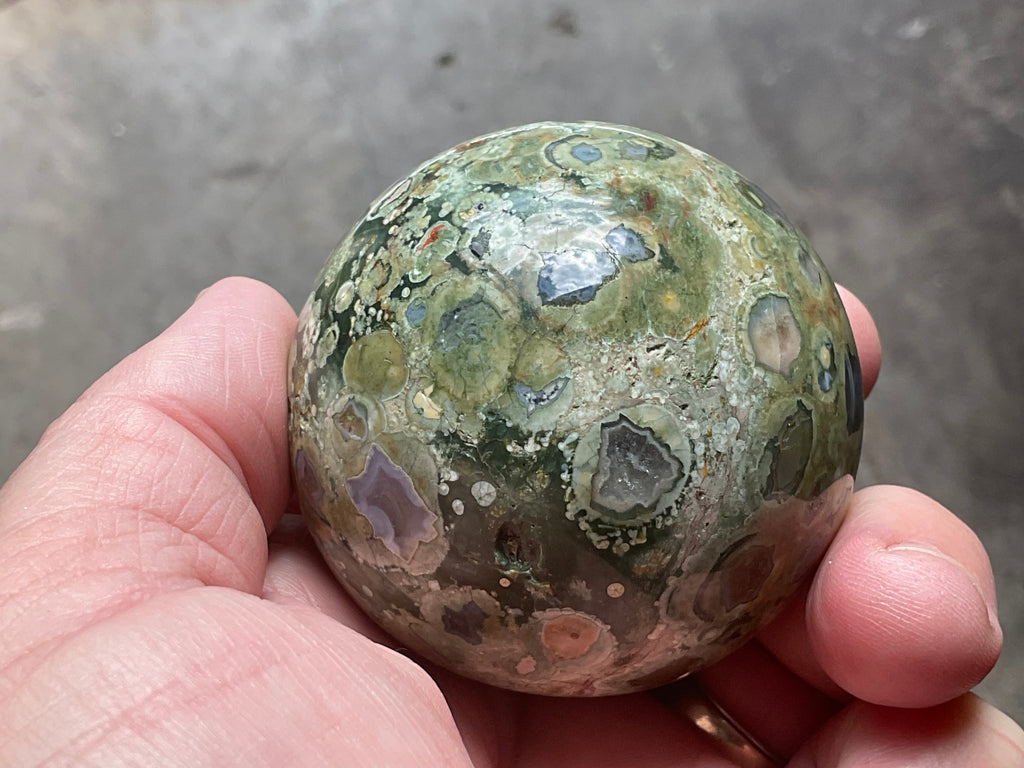 220g Mt Hay Rhyolite (Amulet Stone) Sphere 2C