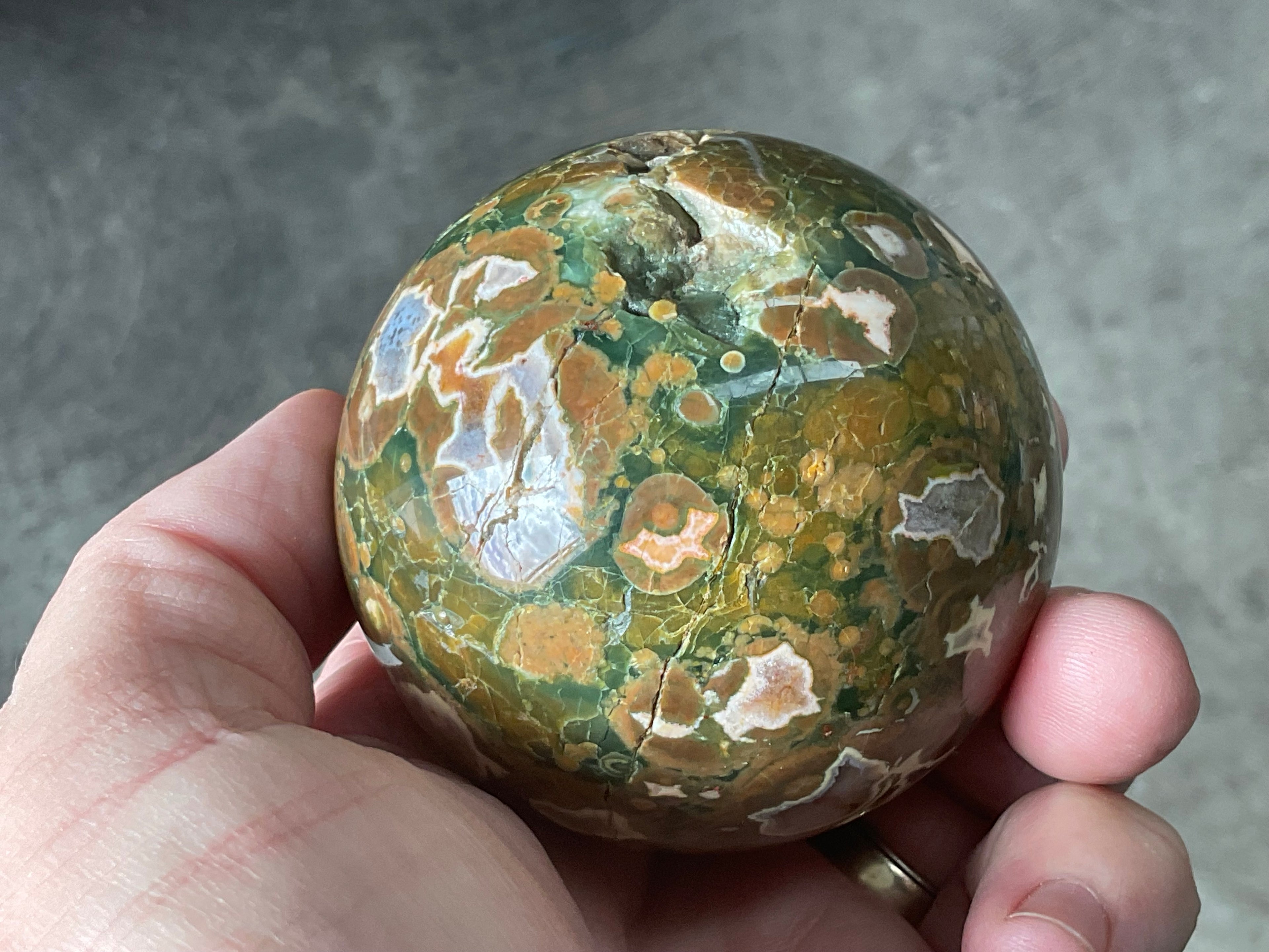 342g Mt Hay Rhyolite (Amulet Stone) Sphere 3A