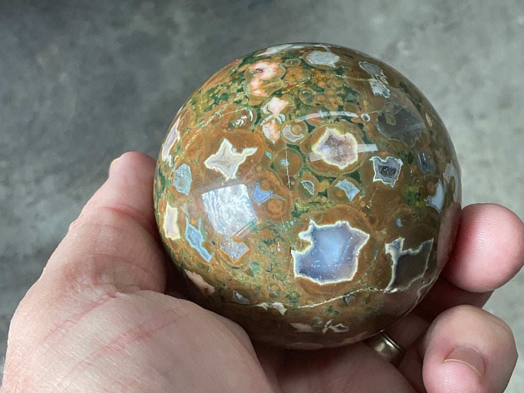 342g Mt Hay Rhyolite (Amulet Stone) Sphere 3A